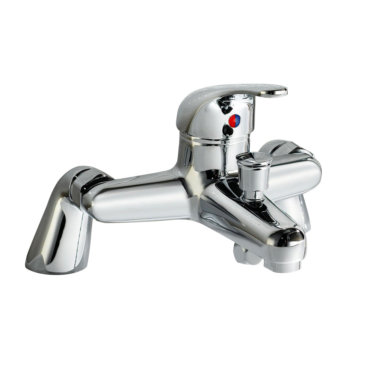 Brass Chrome Deck Mounted Bath Shower Mixer Tap Lever Handle Modern