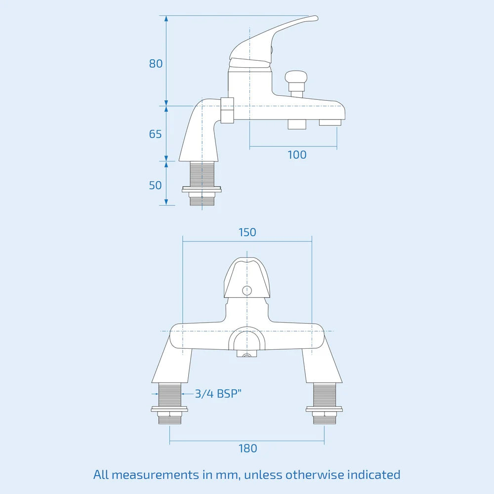 Studio Modern Chrome Basin Sink Mono Mixer Tap & Bath Shower Mixer Tap Set