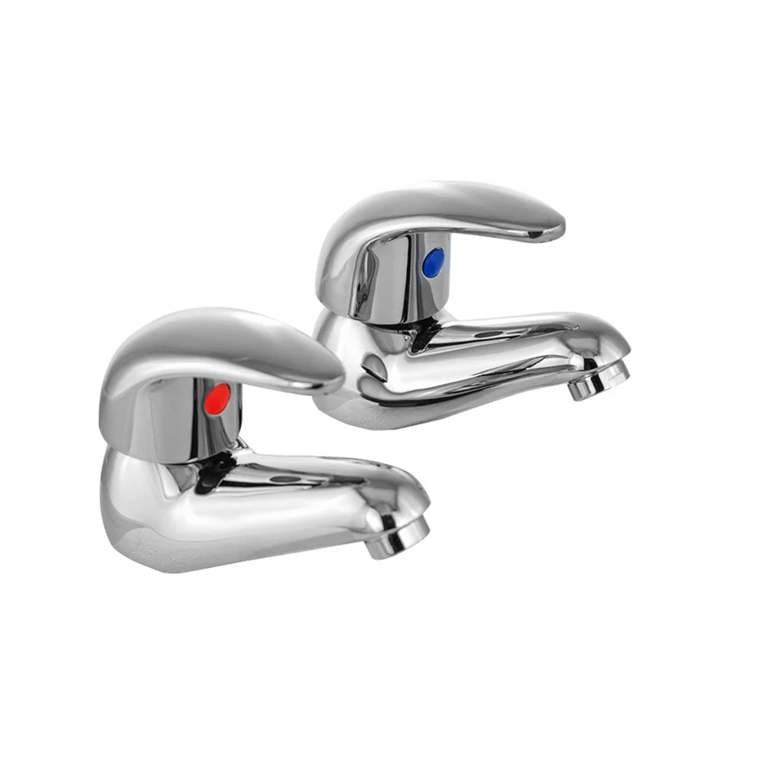 Studio Contemporary Set Of Twin Basin Taps & Bath Shower Mixer Tap With Handheld Kit