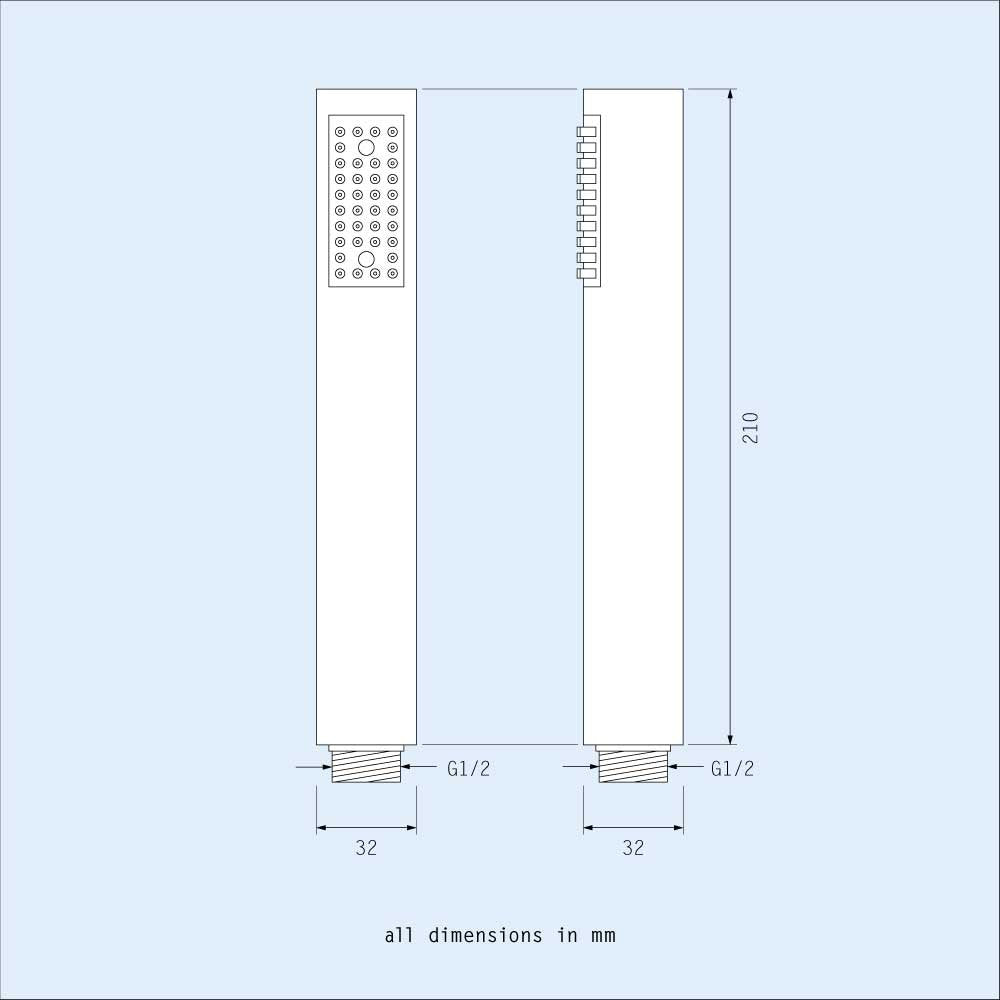 Violet Thermostatic 2 Dial 2 Way Round Set - Led Shower Head & Handset