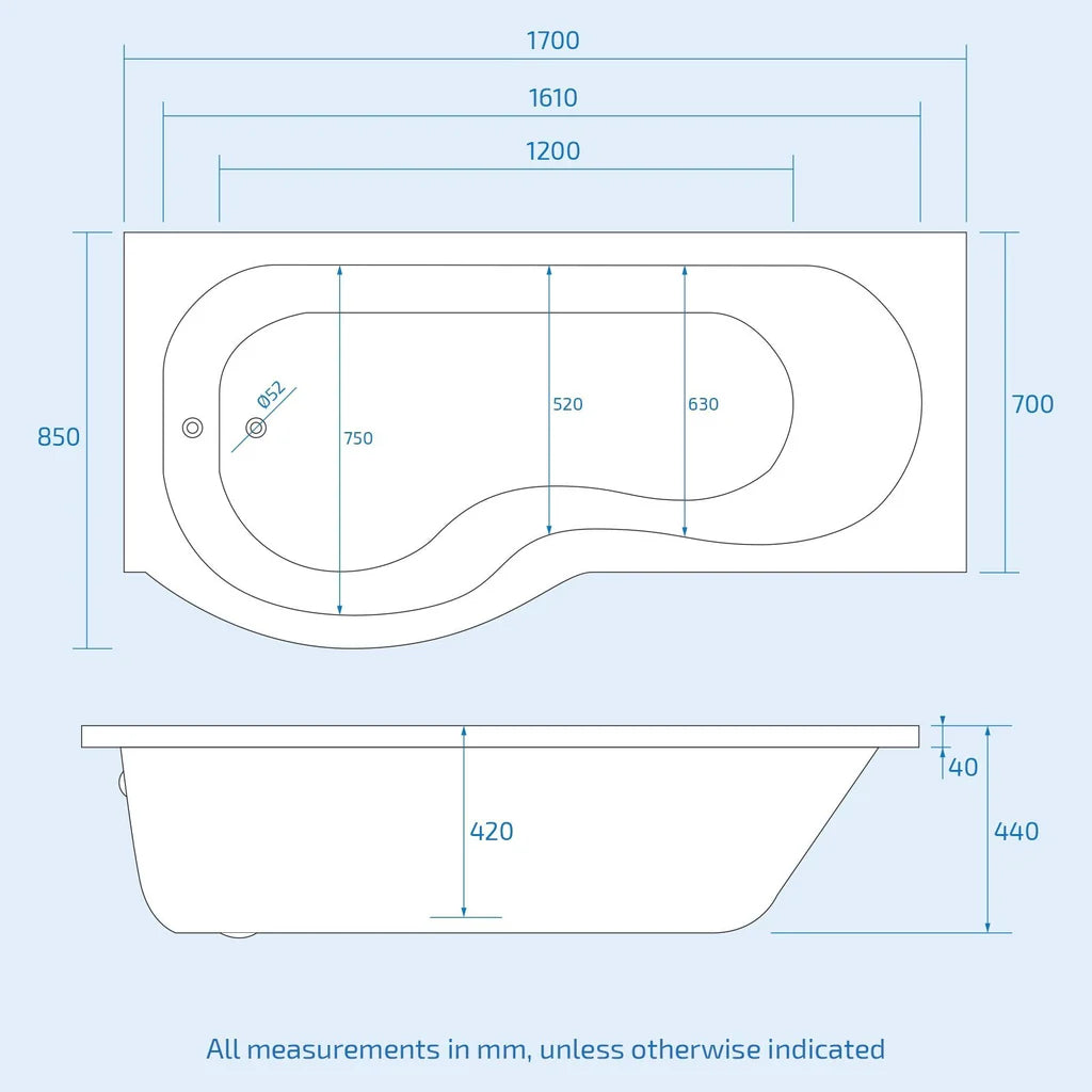P-Shaped Left Hand Bath, Panel, Bath Screen with 600mm Freestanding Vanity & Toilet Set