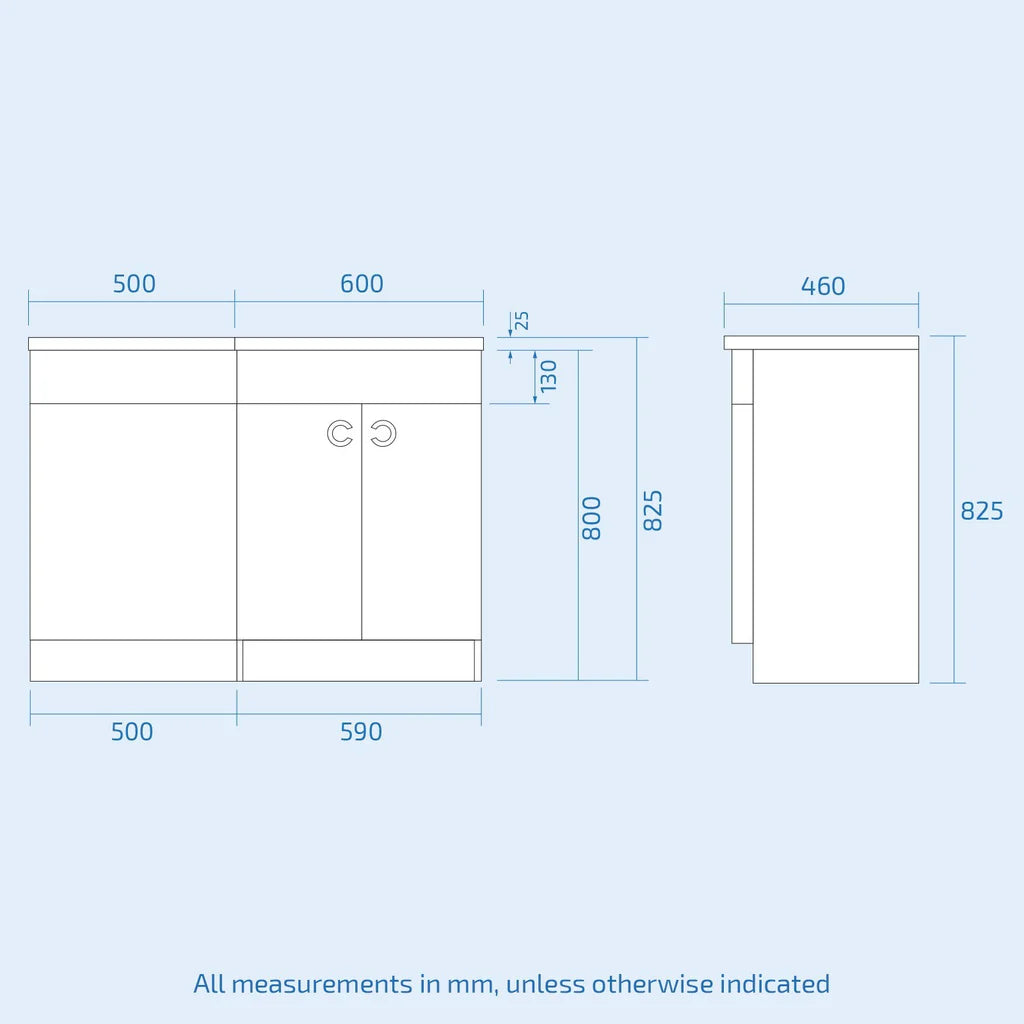 P-Shaped Left Hand Bath, Panel, Bath Screen with 600mm Freestanding Vanity & Toilet Set