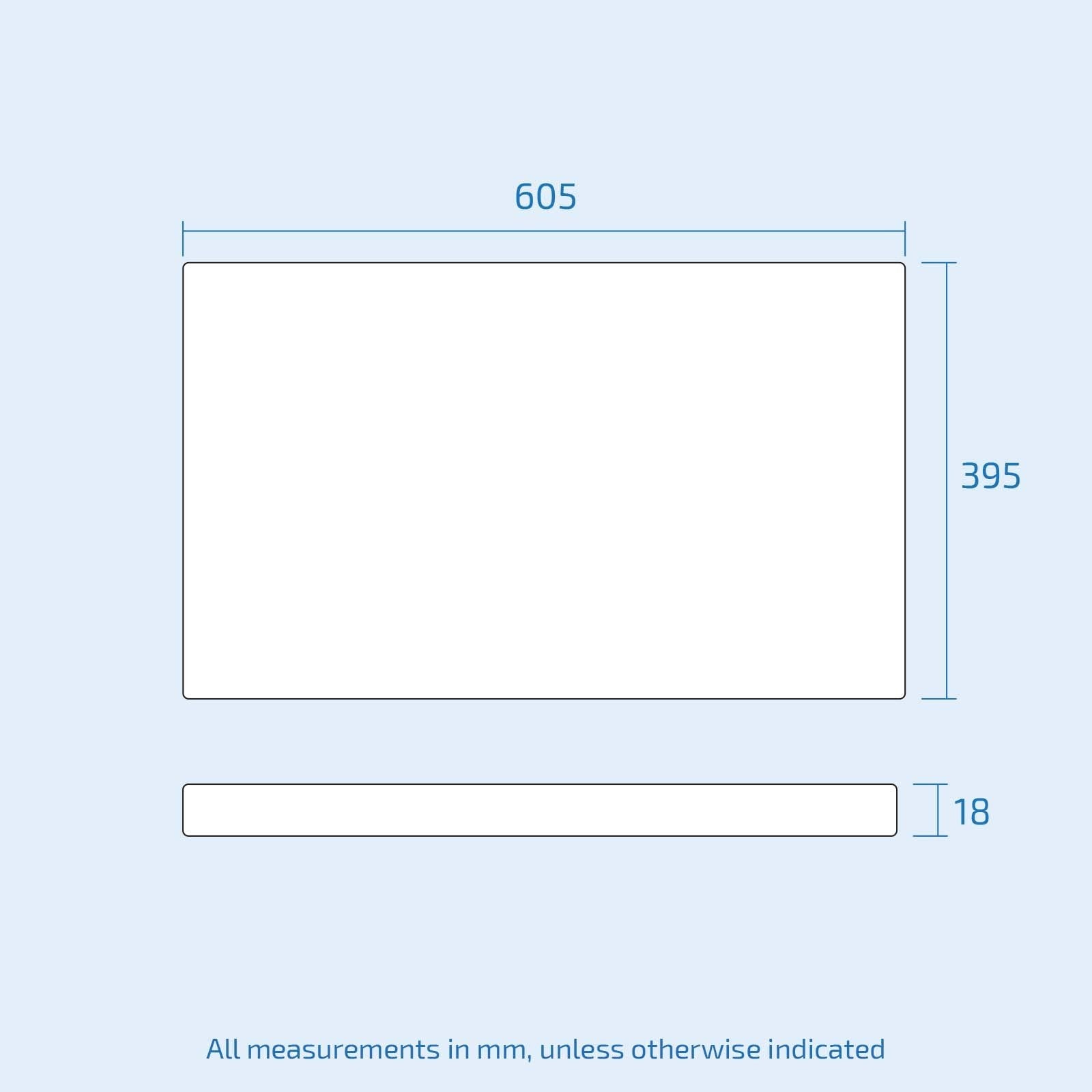 600mm Gloss Grey MDF Bathroom Worktop For Vanity Cabinet