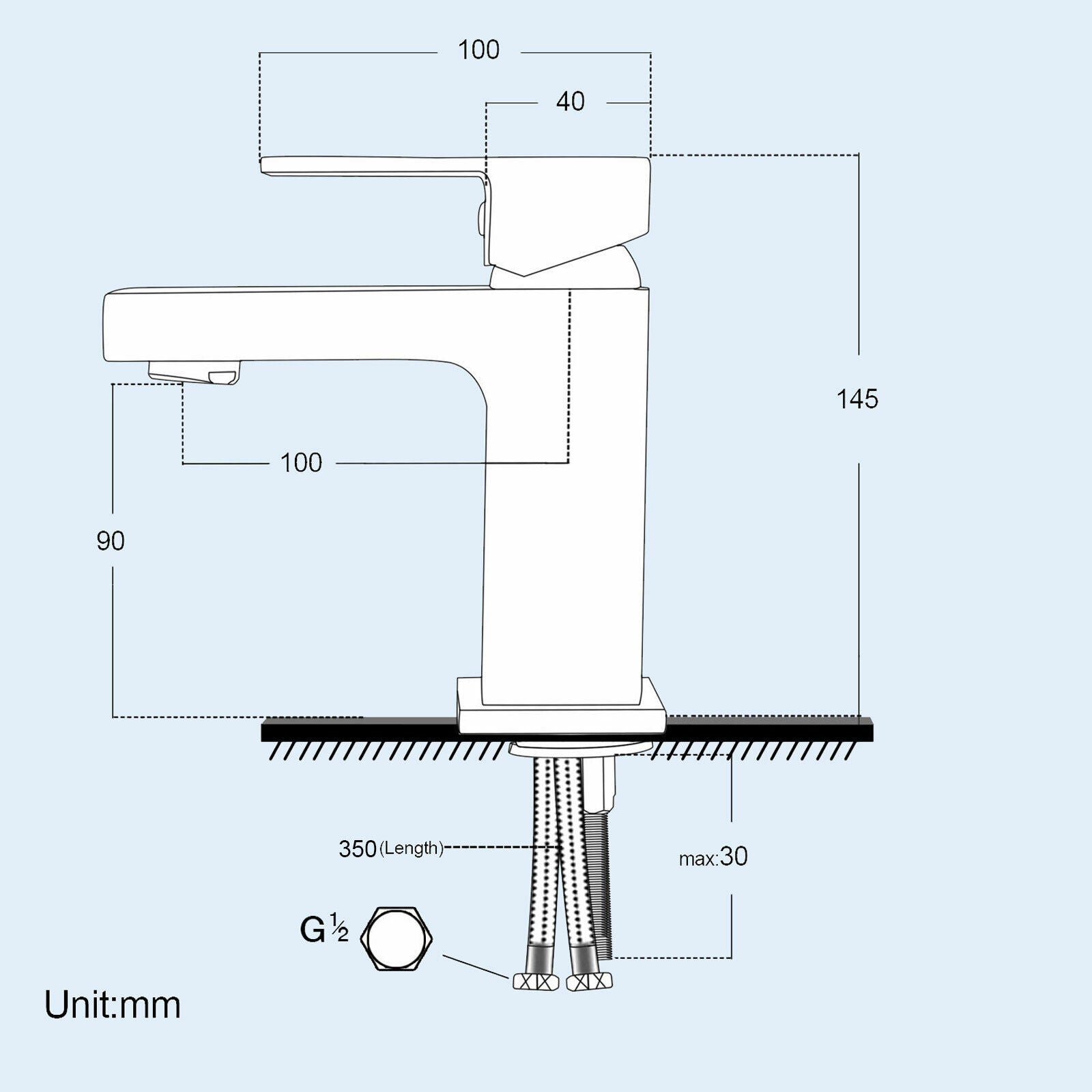 Merton 600mm Dark Grey Basin Vanity Unit with Chrome Tap & Waste