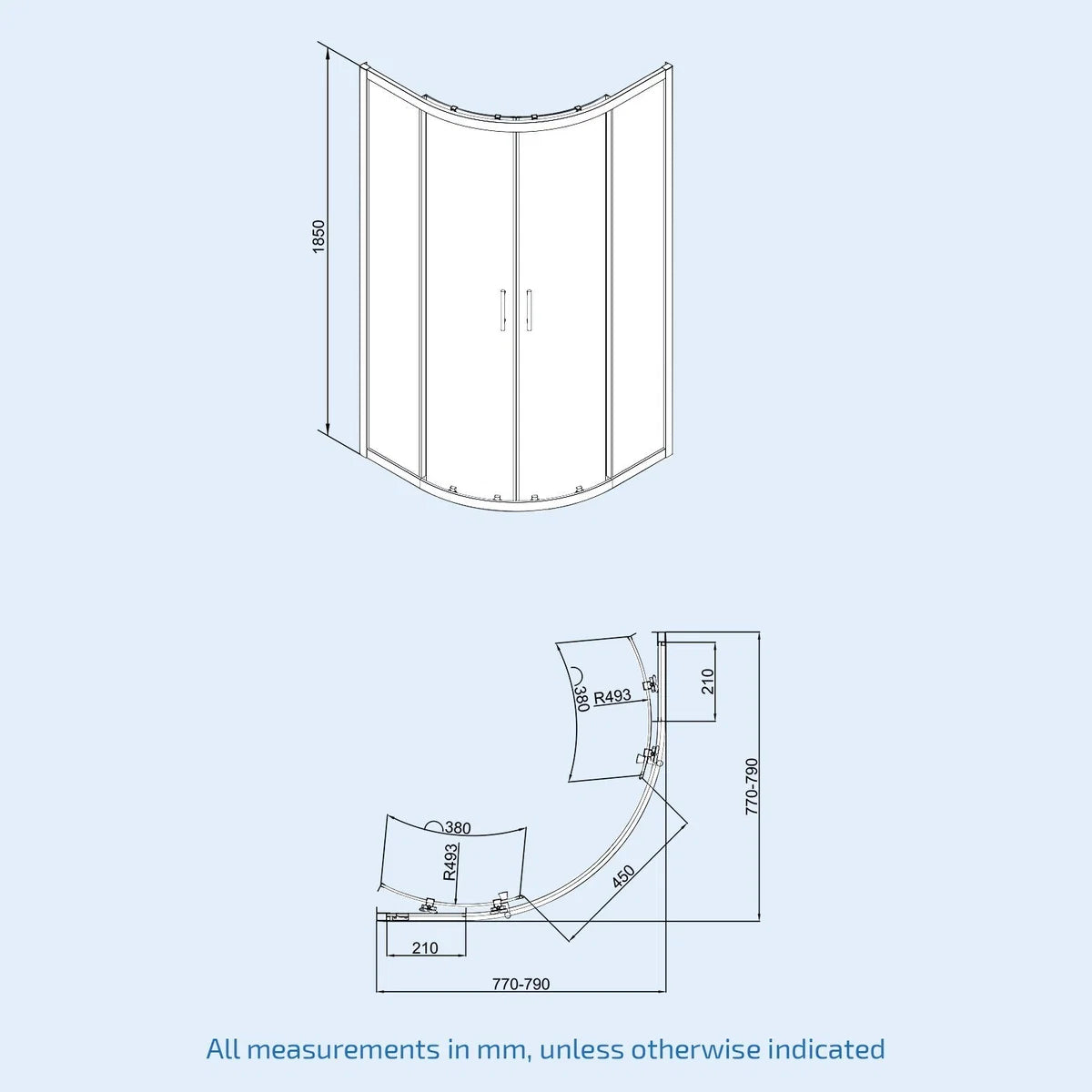 600mm Floorstanding Anthracite Cabinet With Basin & Square Rimless Toilet, 800mm Shower Screen
