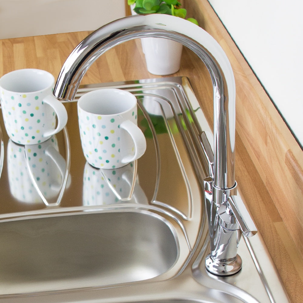 Modern Chrome Swivel Spout Mono Mixer Kitchen Tap