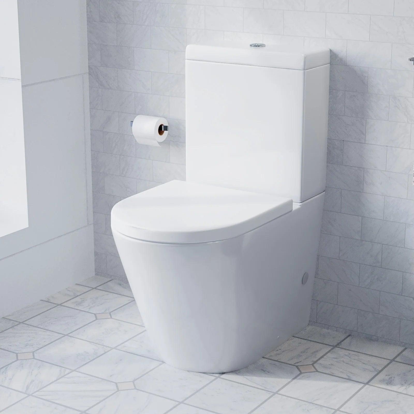 Afern 600mm 2-Drawer Freestanding Anthracite Vanity with Close Coupled Toilet & 800mm Quadrant Screen