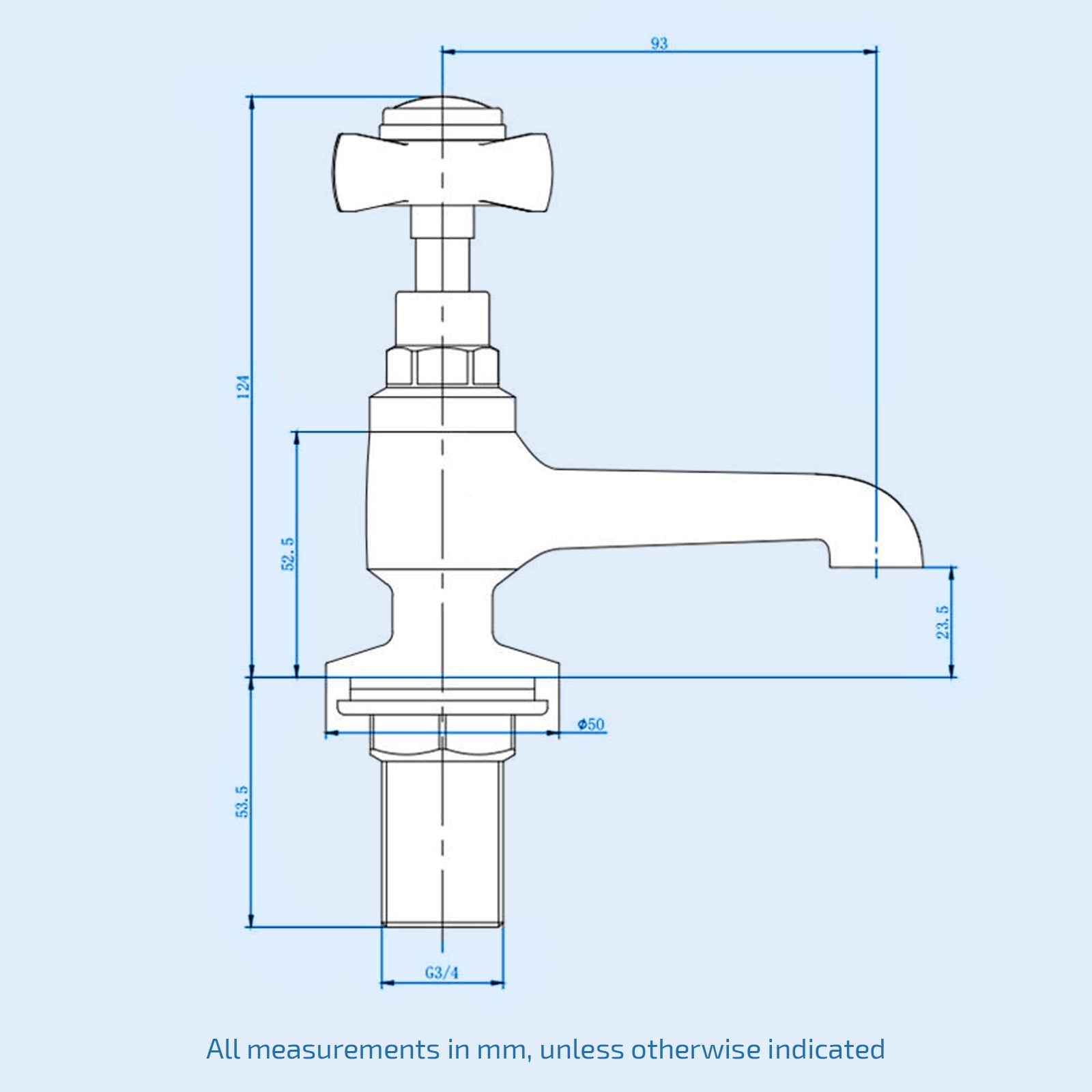 Edwardian Hot & Cold Twin Bath Tap