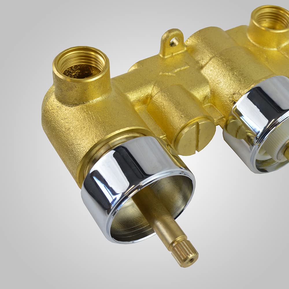 Violet Thermostatic 2 Dial 2 Way Round Set - Led Shower Head & Handset