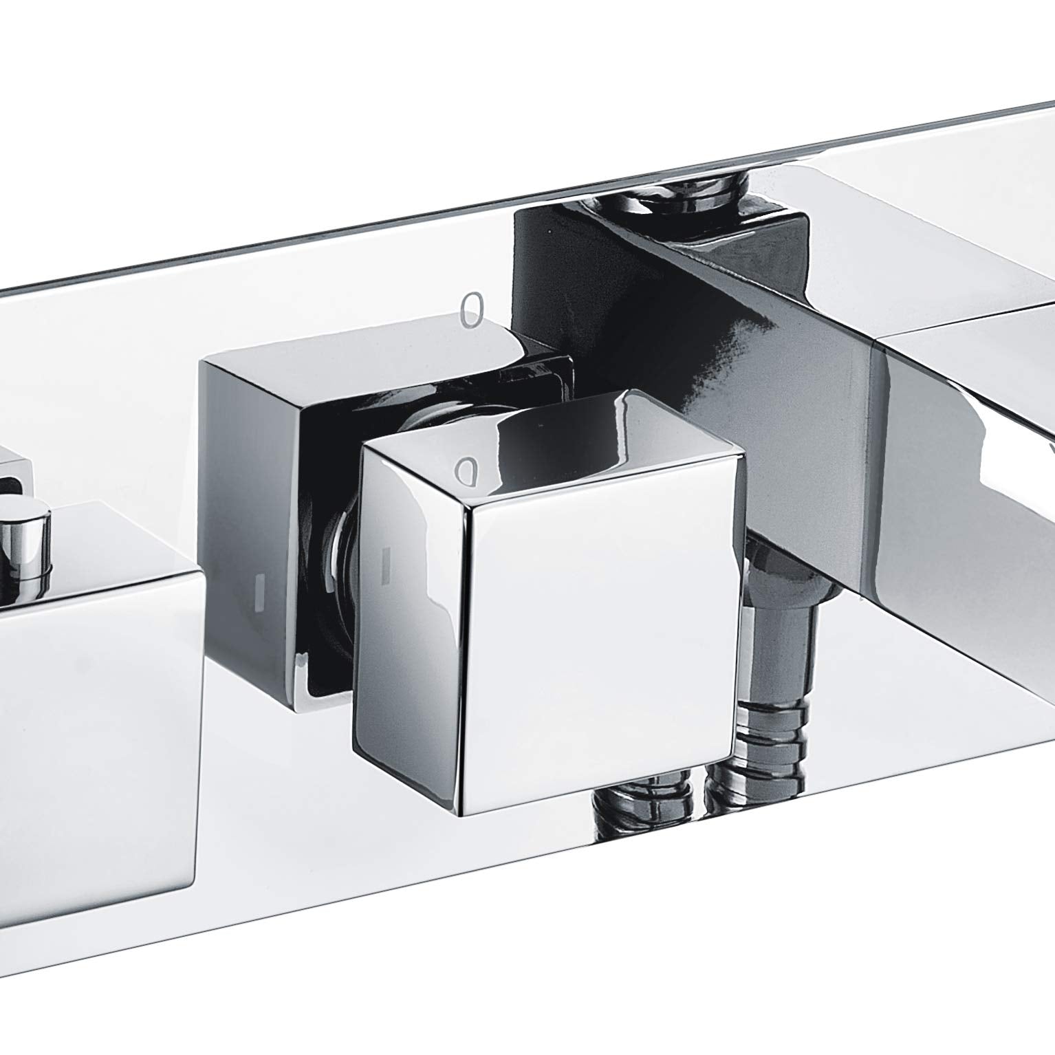 Bathroom 2 Dial 2 Way Square Concealed Thermostatic Valve with Shower Handset