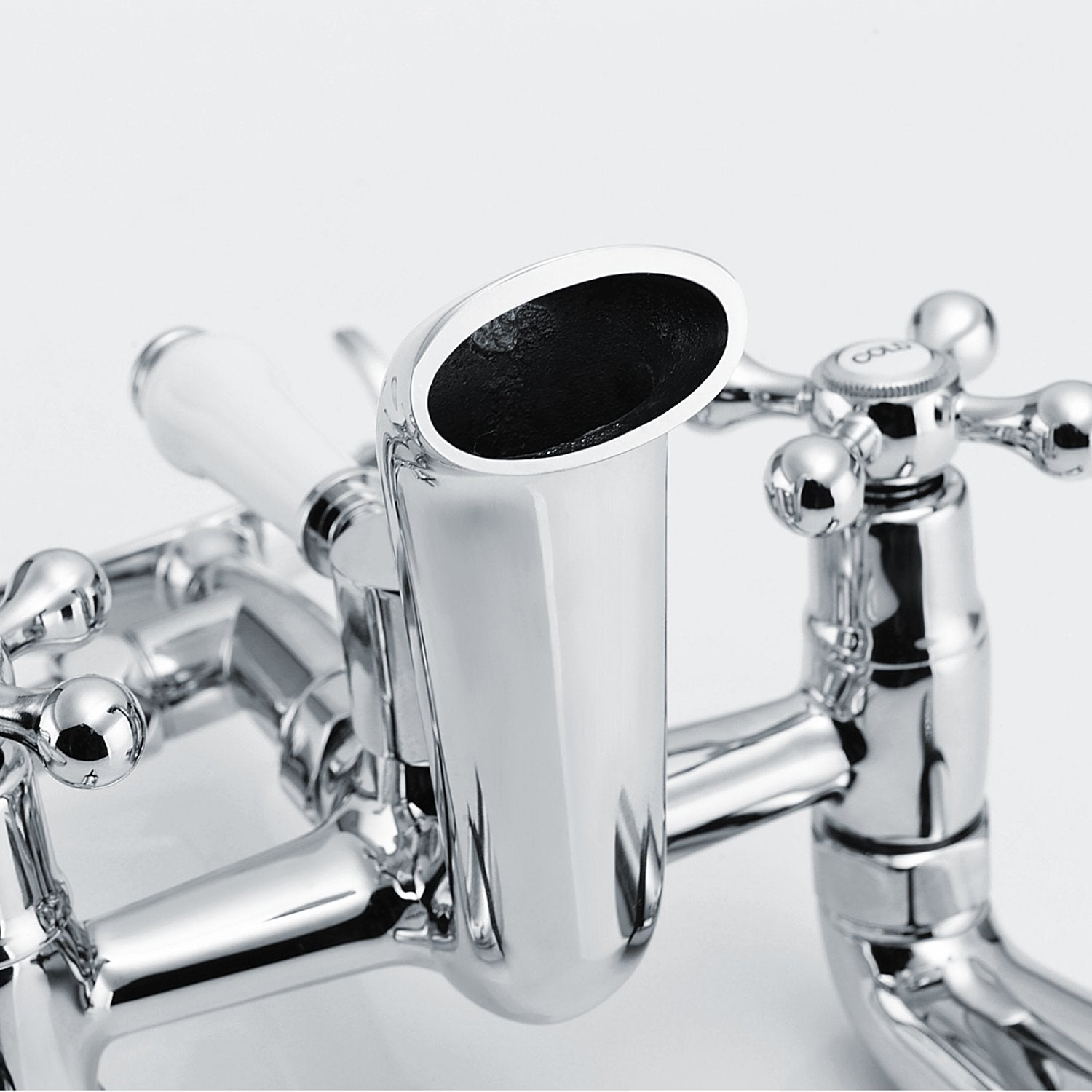 Stafford Victorian Set Of Hot & Cold Basin Taps And Bath Shower Mixer Tap With Handheld Kit