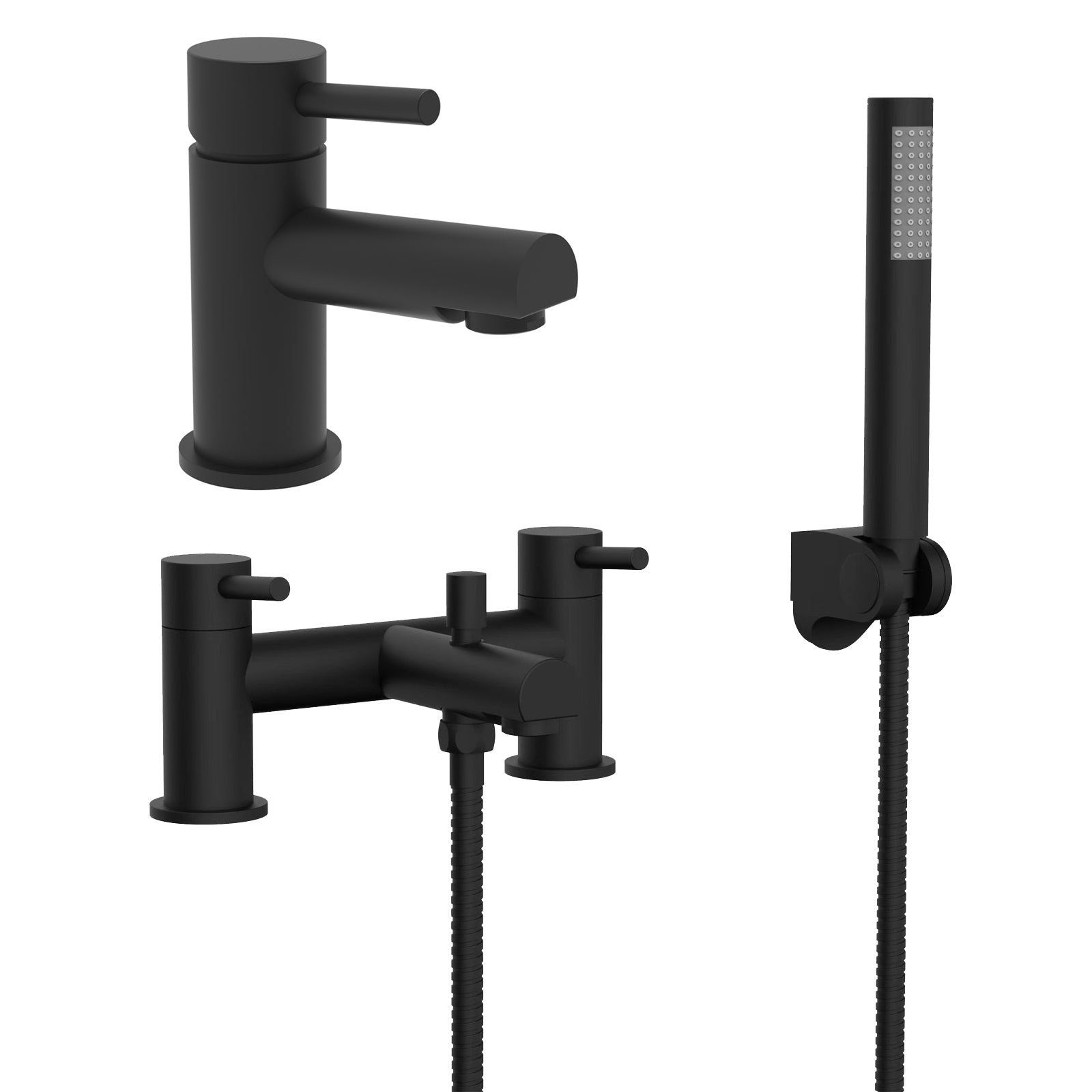 Hatton Shower Mixer Tap, Handheld Shower Kit & Basin Single Lever Mixer Tap