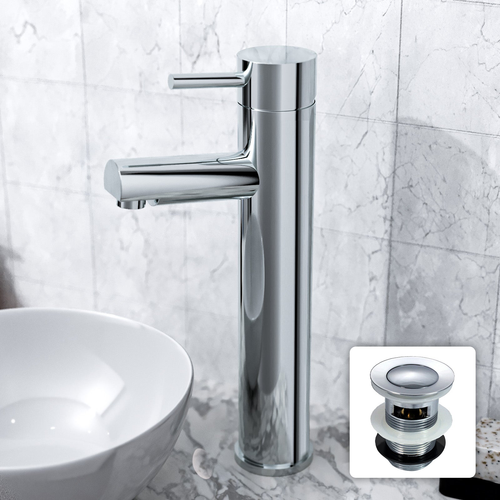 Marc High Rise Bathroom Basin Mono Mixer Tap