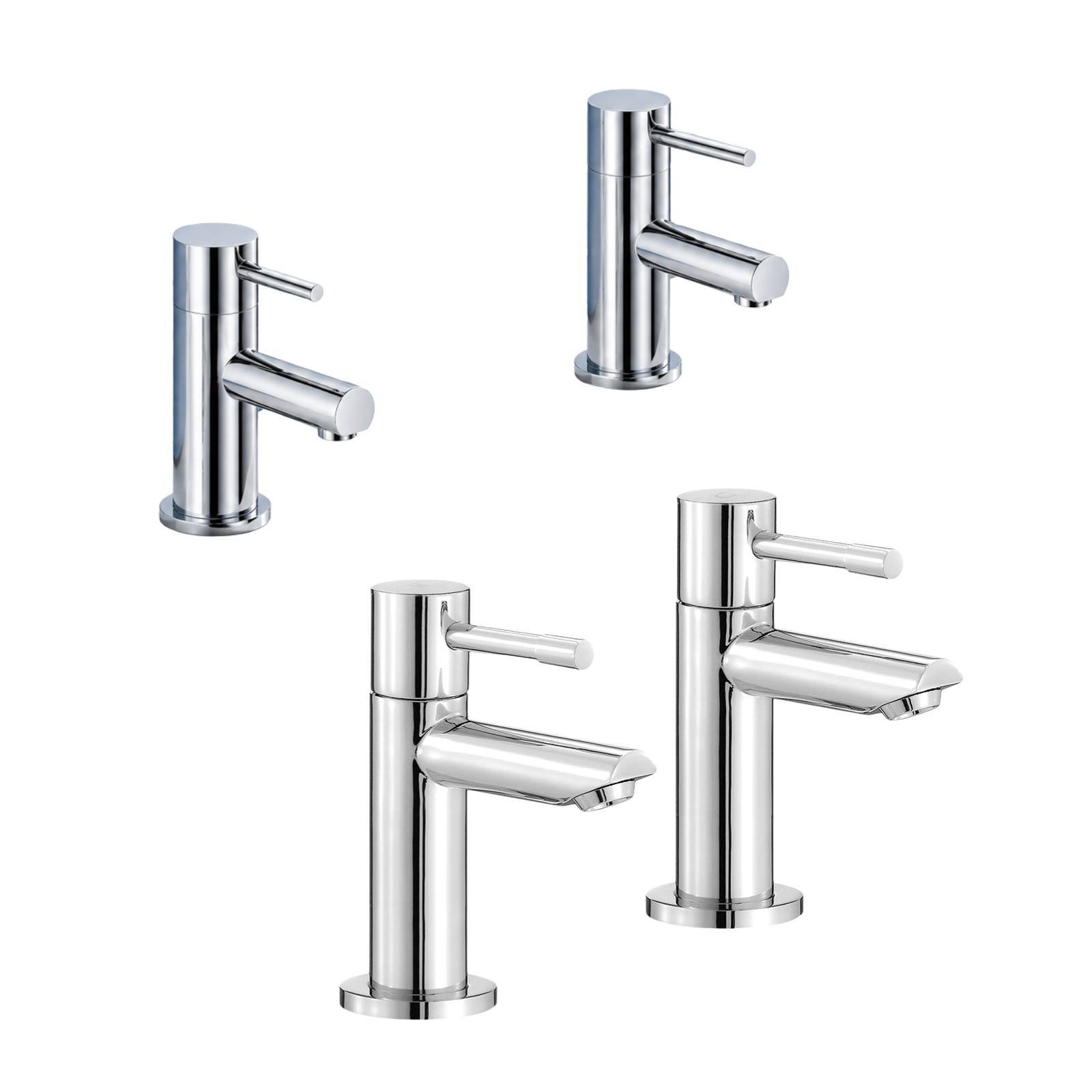 Marc Modern Set Of Twin Hot & Cold Basin Taps And Twin Bath Filer Taps