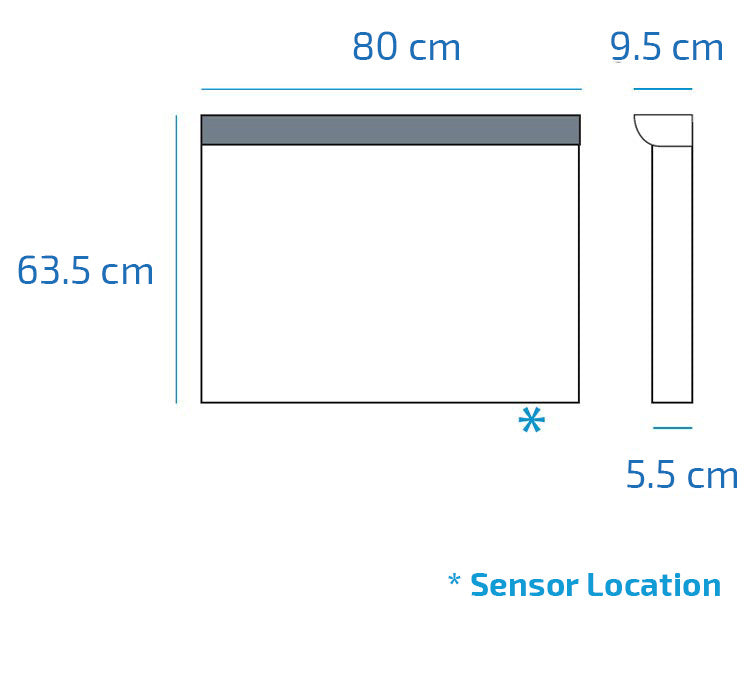 Hib Fleur Landscape steam free mirror with LED top illumination and mirrored sides