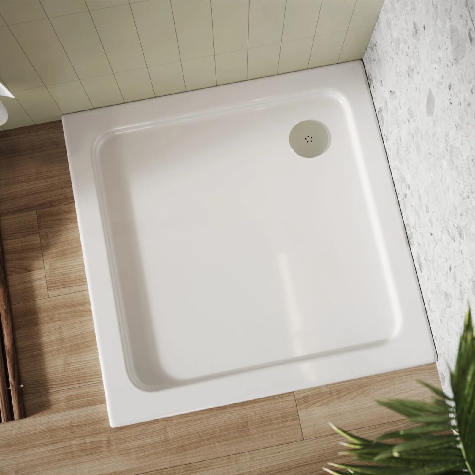 800 X 800 Wetroom Enclosure Square Resin Shower Tray 30mm Thick