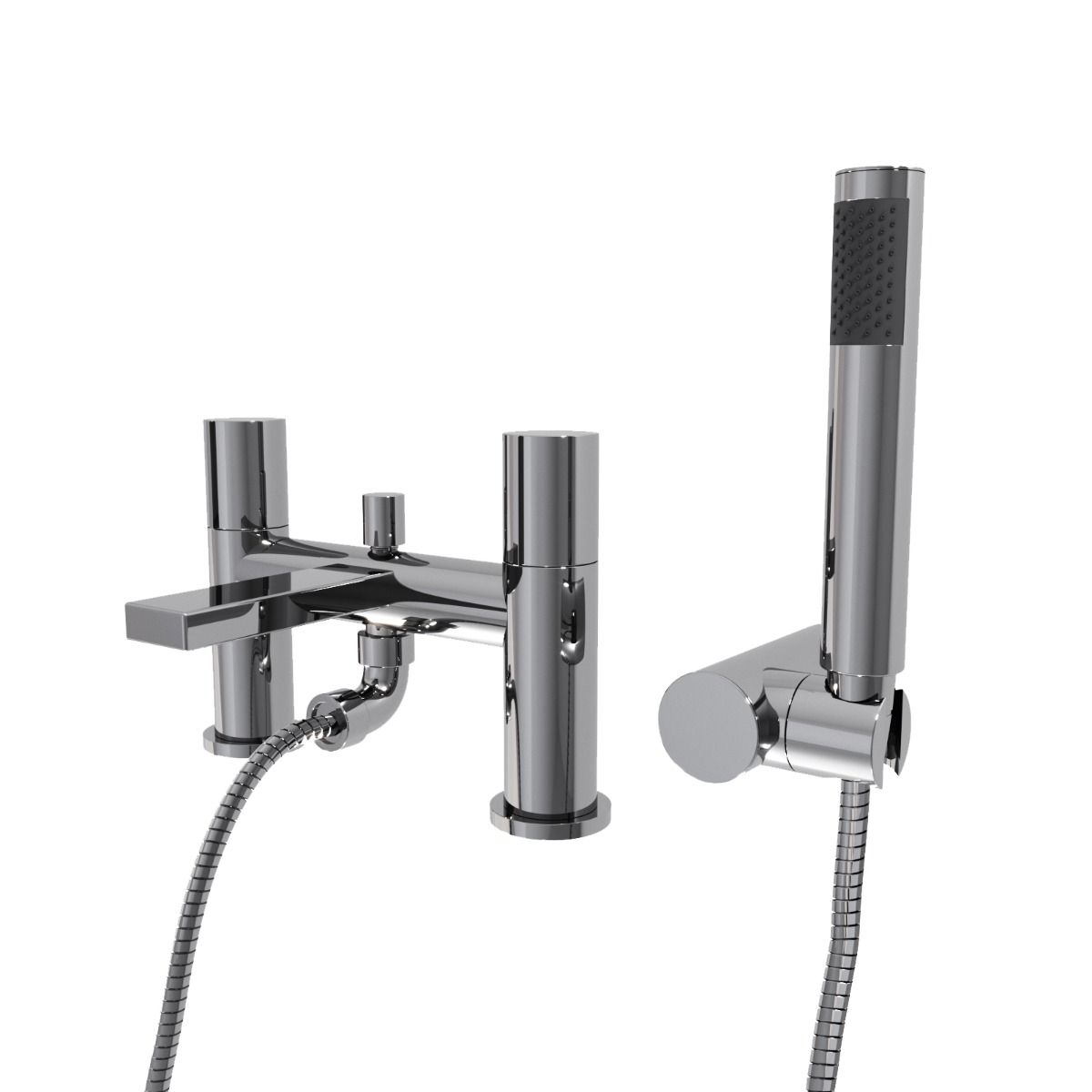 Arte Noza Deck Mounted Bath Shower Mixer With Handset And Holder Chrome