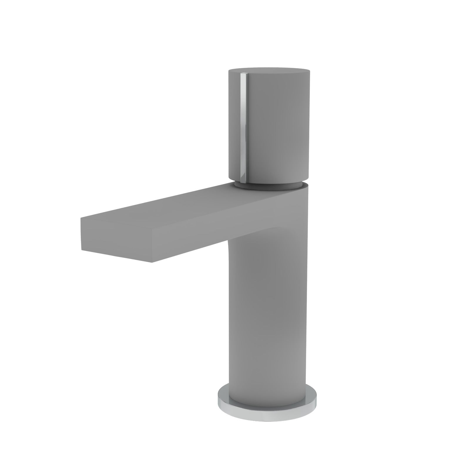 Matt Grey Futuristic Basin Mixer Tap Deck Mounted Brass Core