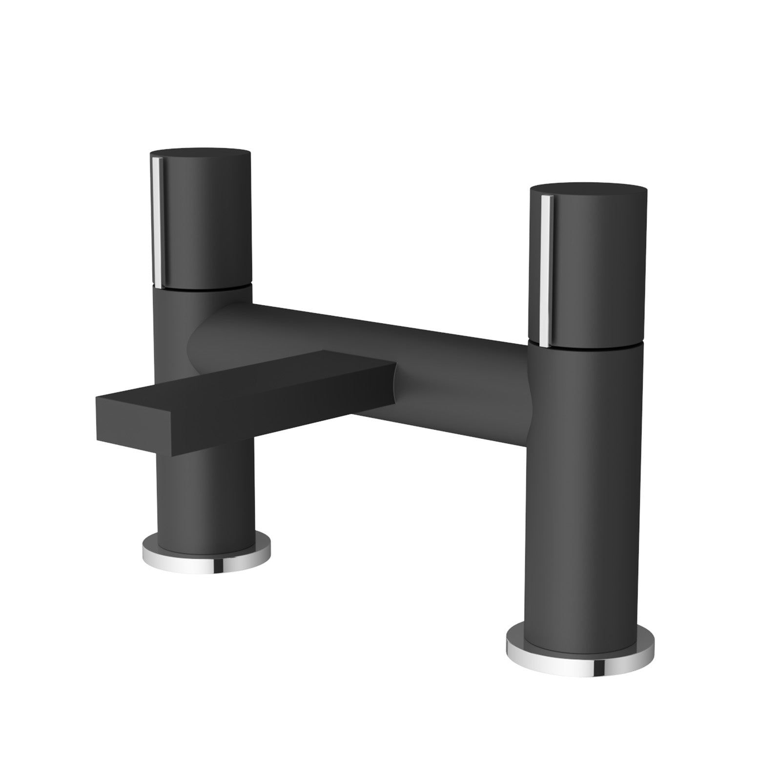 Arte Handleless Futuristic Matt Black Bath Filler Tap Deck Mounted Brass