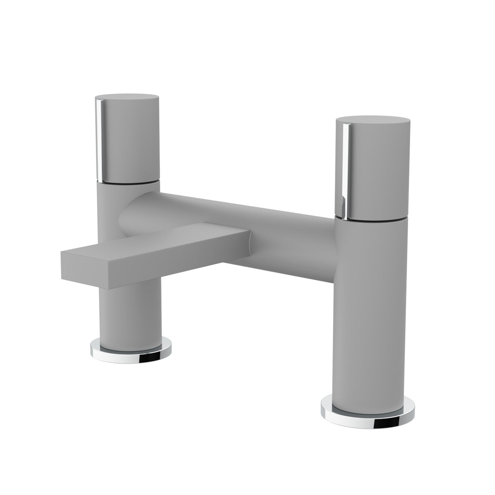 Matte Grey Arte Handleless Futuristic Bath Filler Tap Deck Mounted Brass