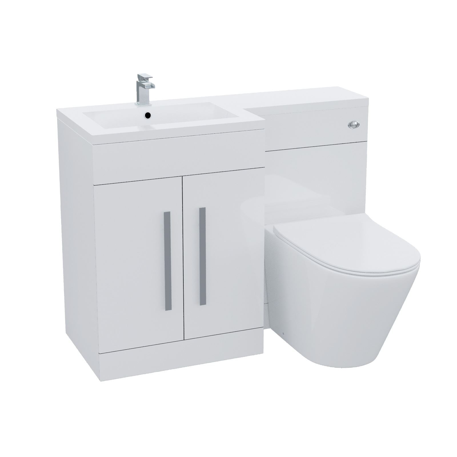 Aric Vanity Sink And WC Back To Wall Rimless Toilet