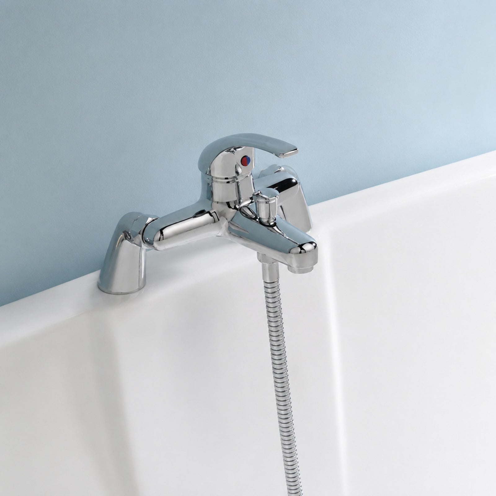 Winstead Chrome Exposed Bath Shower Mixer Handless Slider Rail 3 Mode Handset