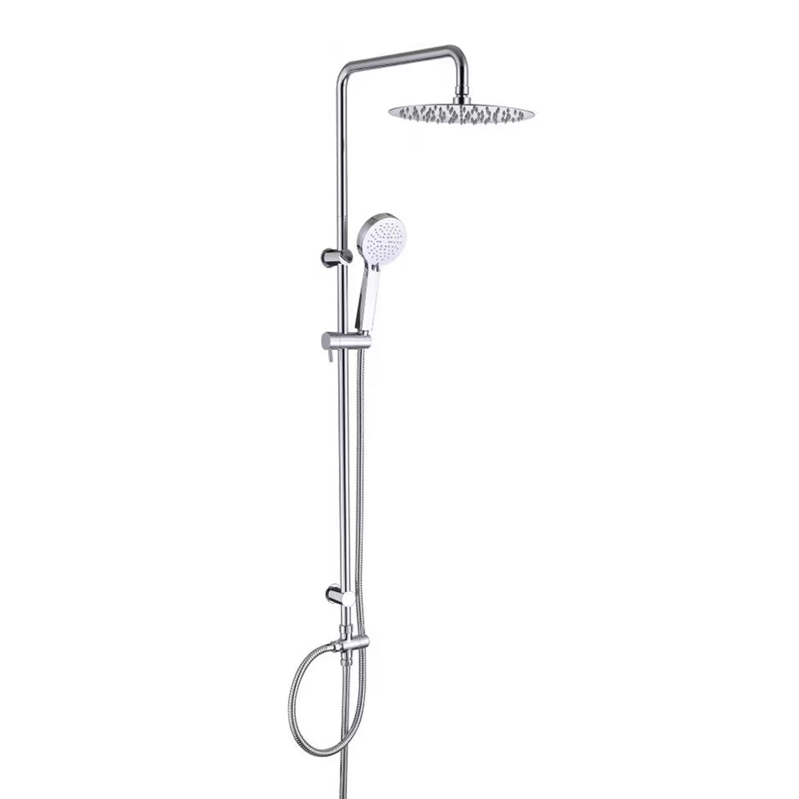 Kinver Modern Exposed Round Shower Mixer Handset & Riser Rail Kit Chrome