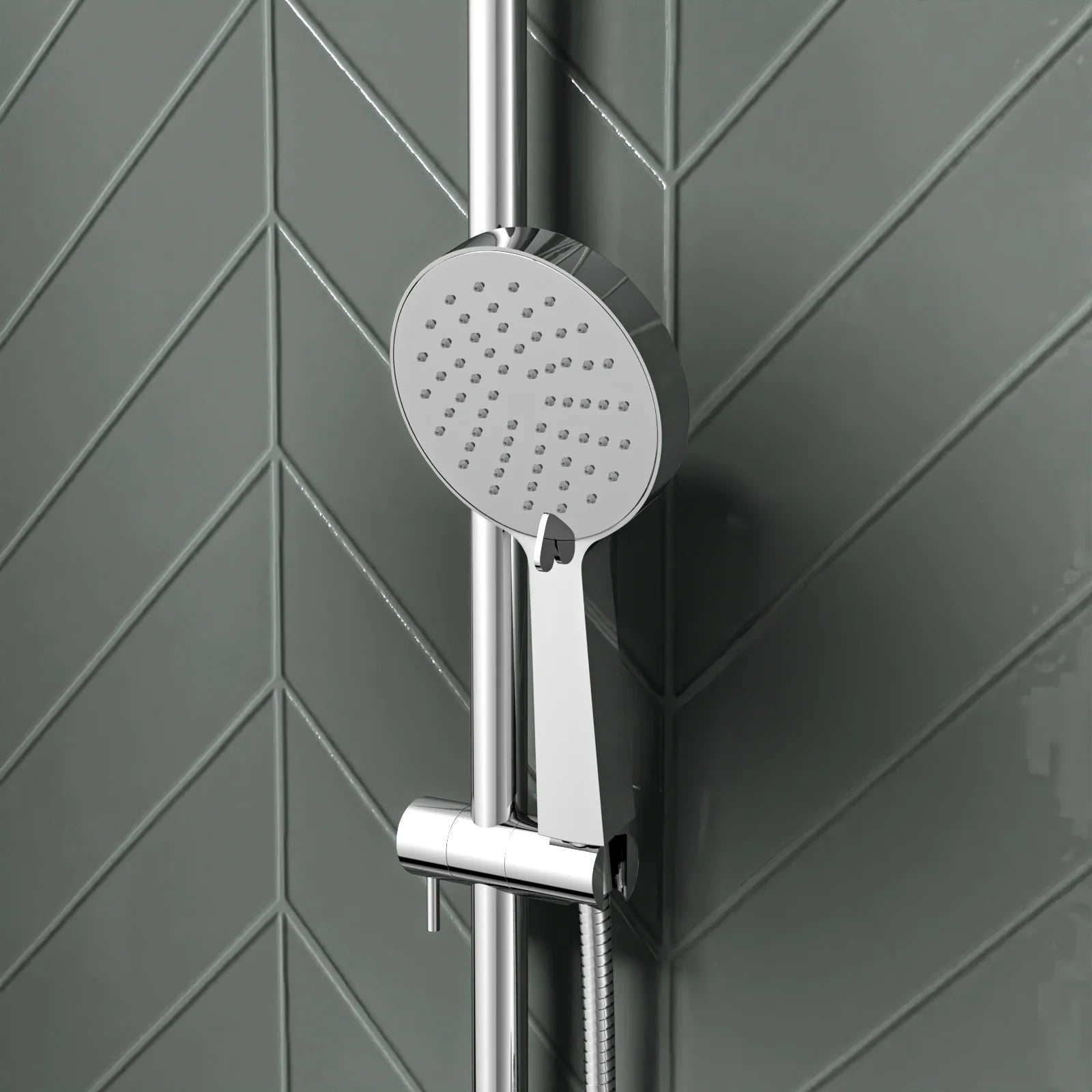 Round Overhead & Hand Shower Thermostatic Mixer & Filler Valve - Chrome