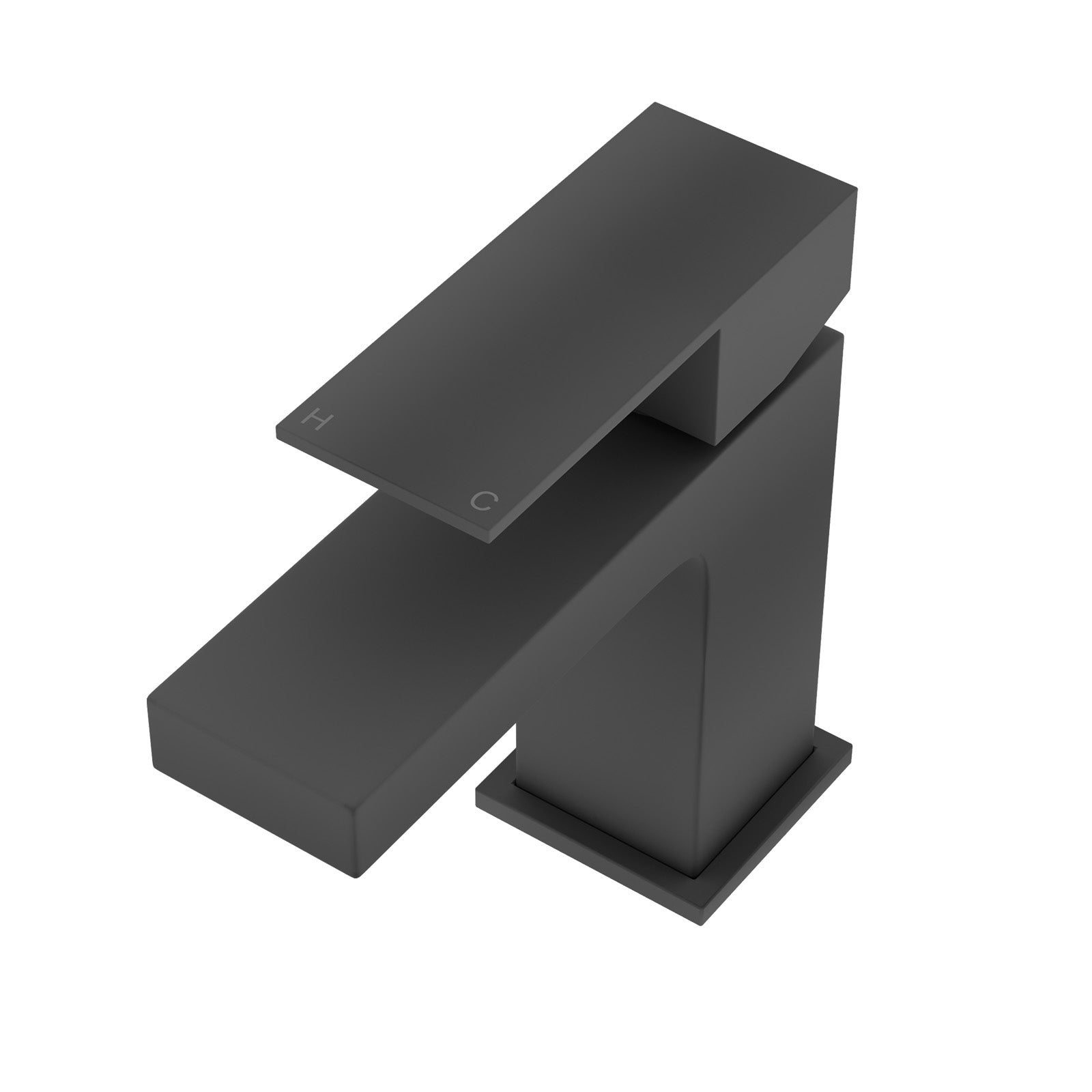 Cube Square Single Lever Bathroom Matte Black Basin Mono Mixer Tap