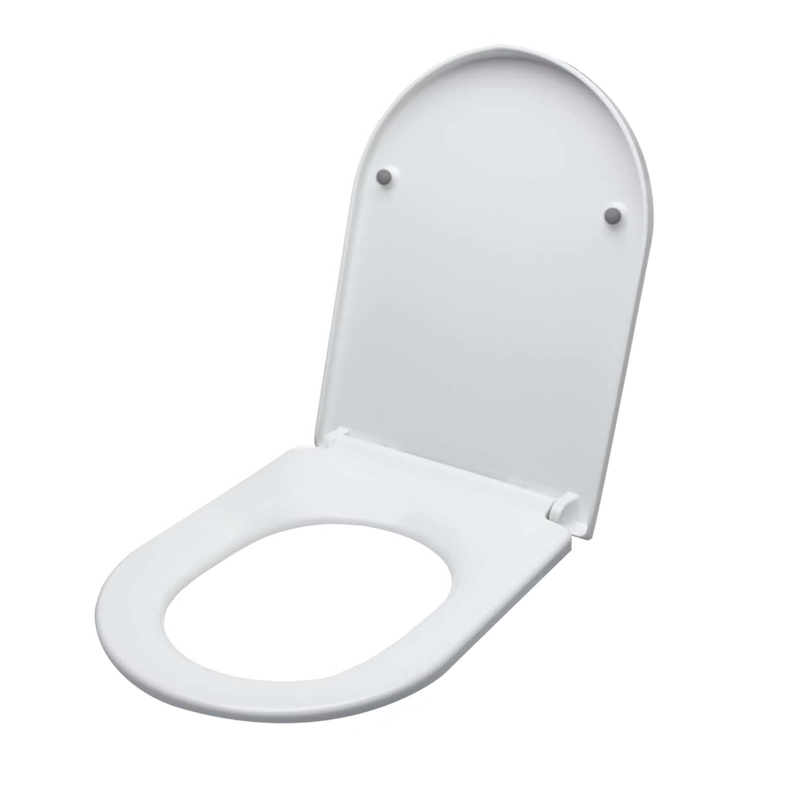 White toilet seat on a white background
