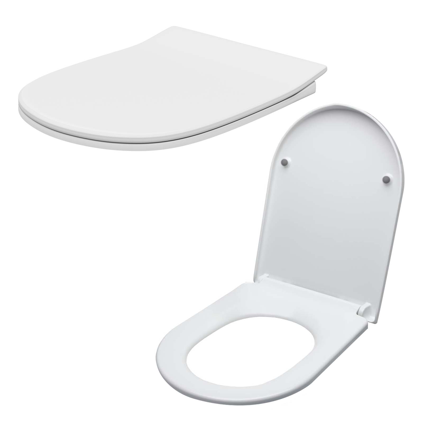 Two white toilet seats on a white background