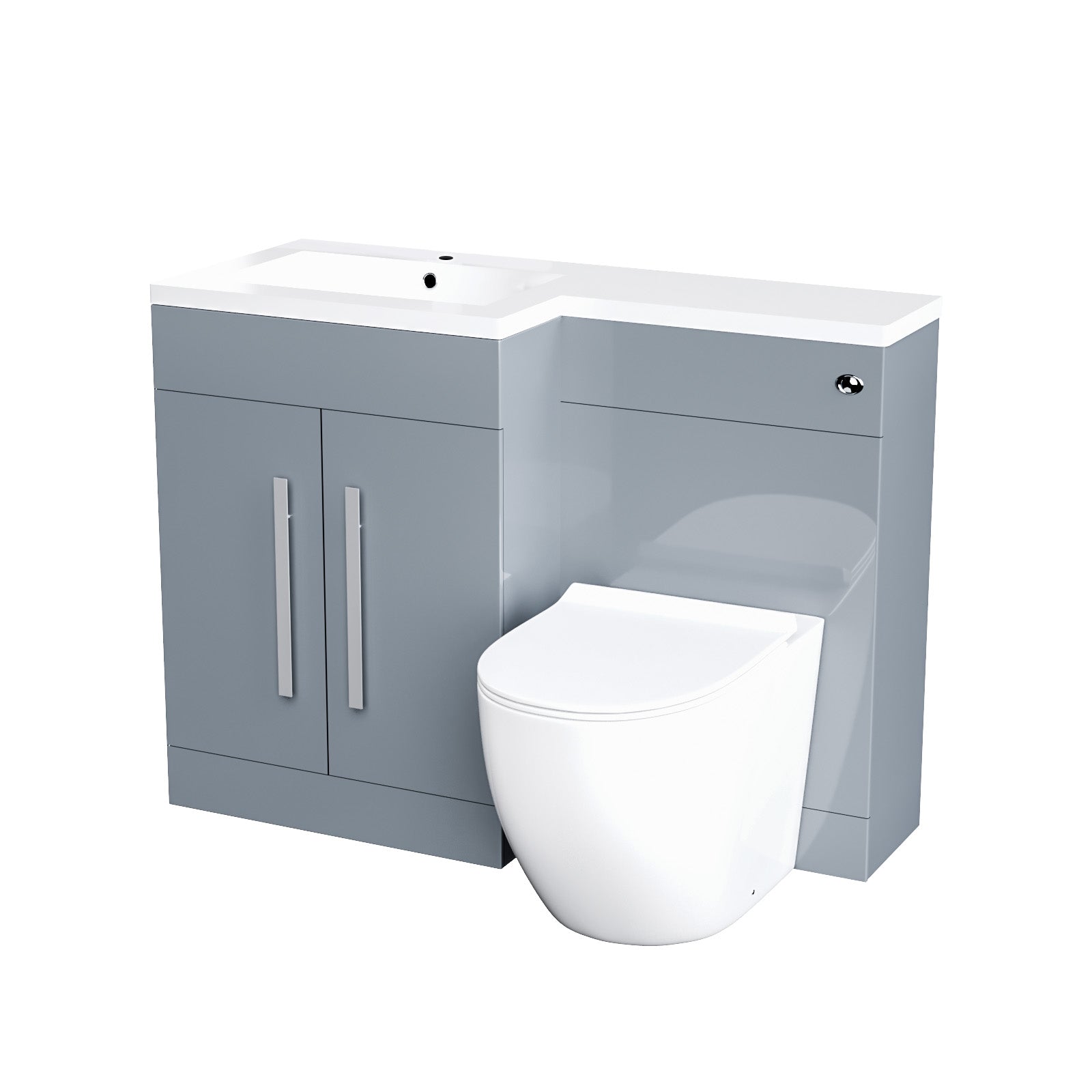 Aric Rimless Back to Wall Round Toilet Pan with Soft Close Seat