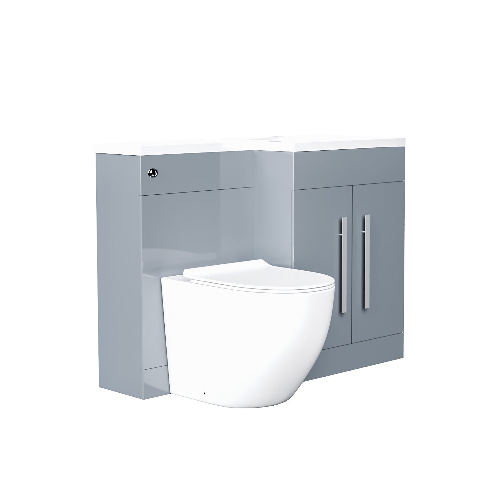 Aric Freestanding Grey Right Hand 1100mm Vanity with BTW Toilet, WC & Basin
