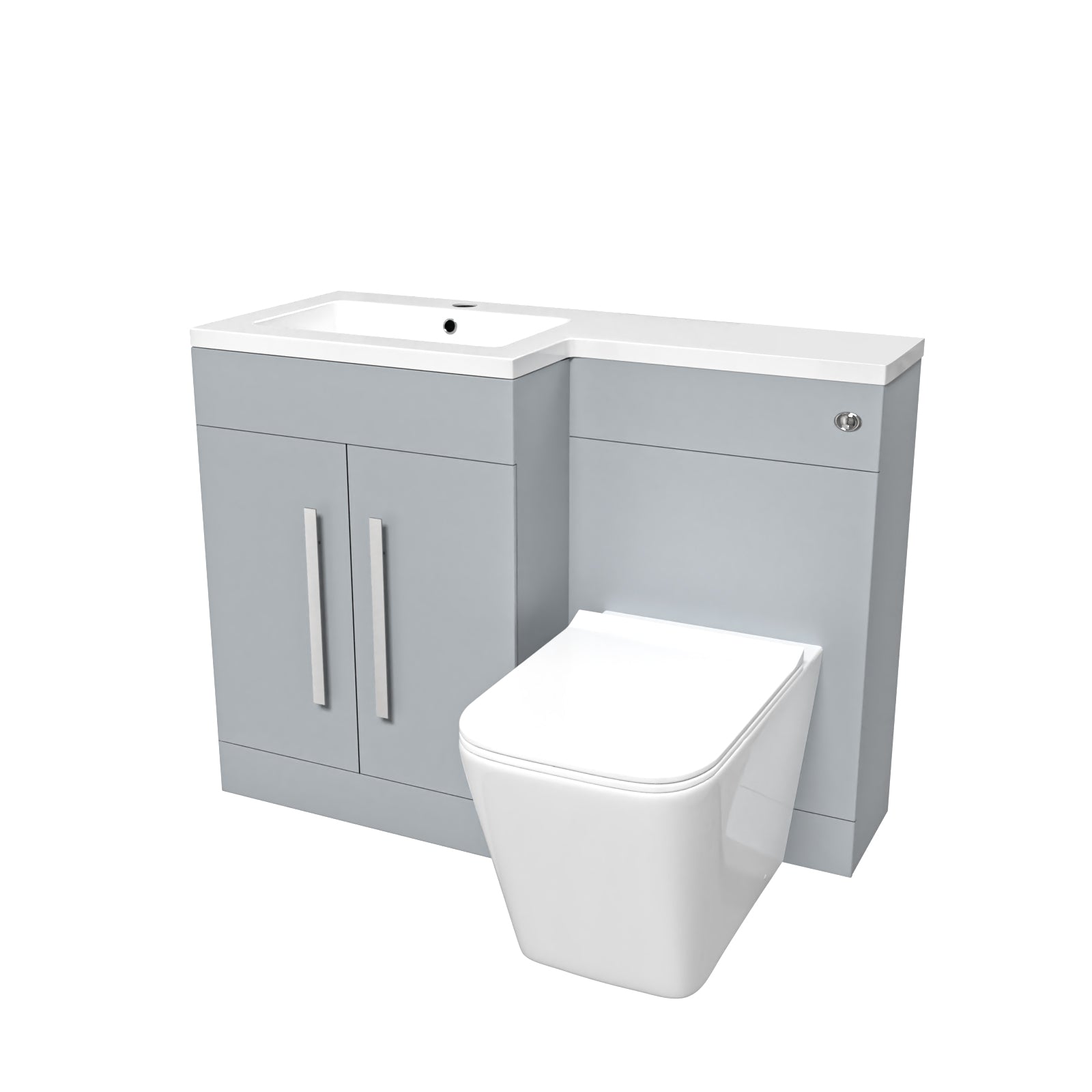 Aric Matte Grey 1100mm LH Basin Sink Vanity Cabinet with BTW Toilet