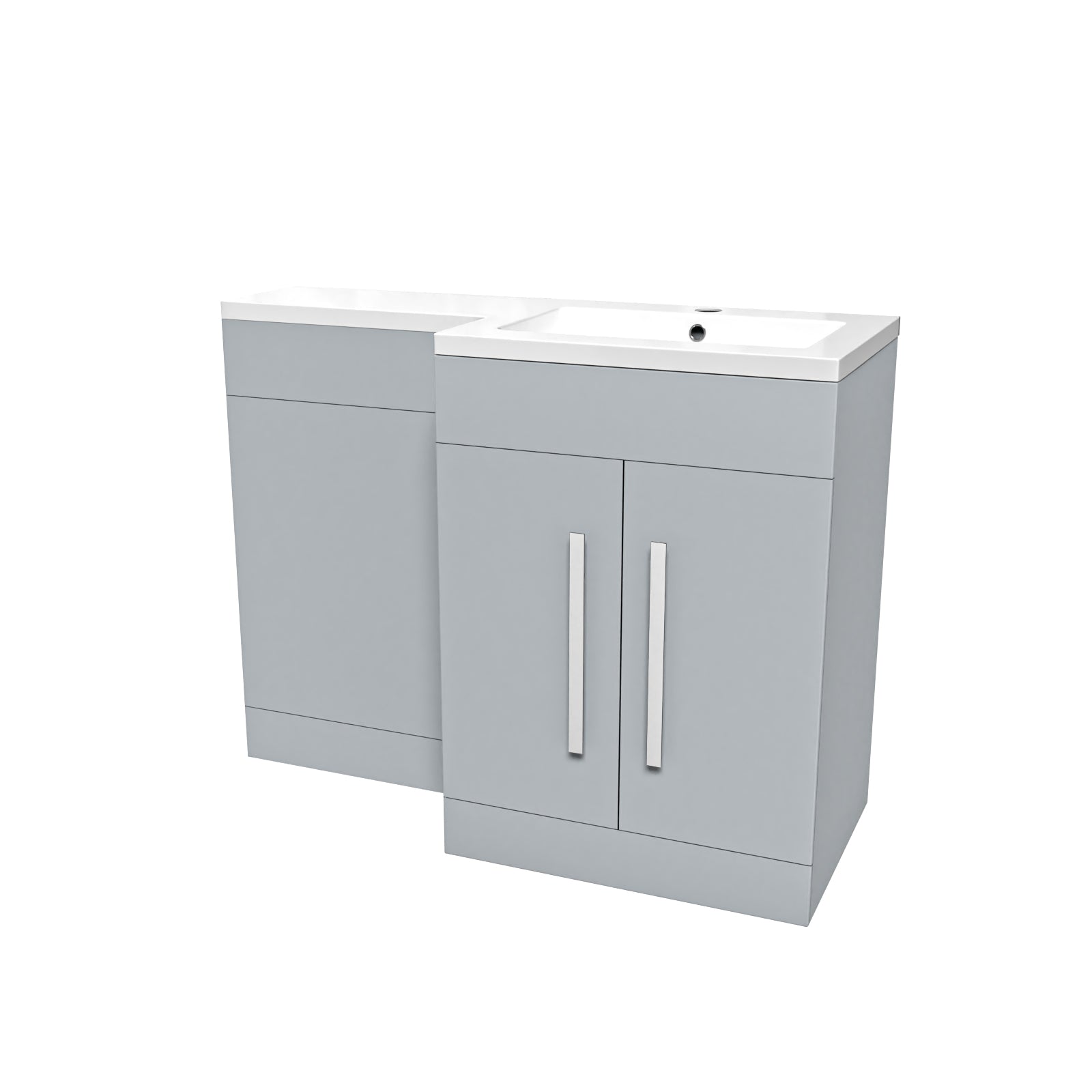 Aric Matte Grey 1100mm RH Freestanding Vanity WC Unit with Basin Flat Pack