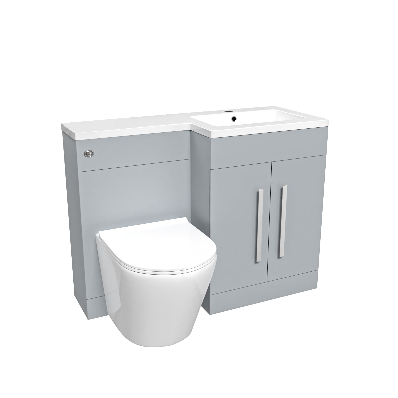 Aric 1100mm Matte Grey RH Vanity WC Unit & BTW Toilet Flat Pack