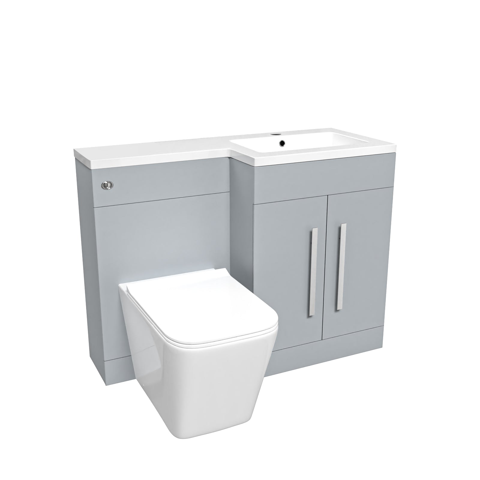 Aric Matte Grey 1100mm RH Basin Sink Vanity Cabinet & BTW Toilet Flat Pack