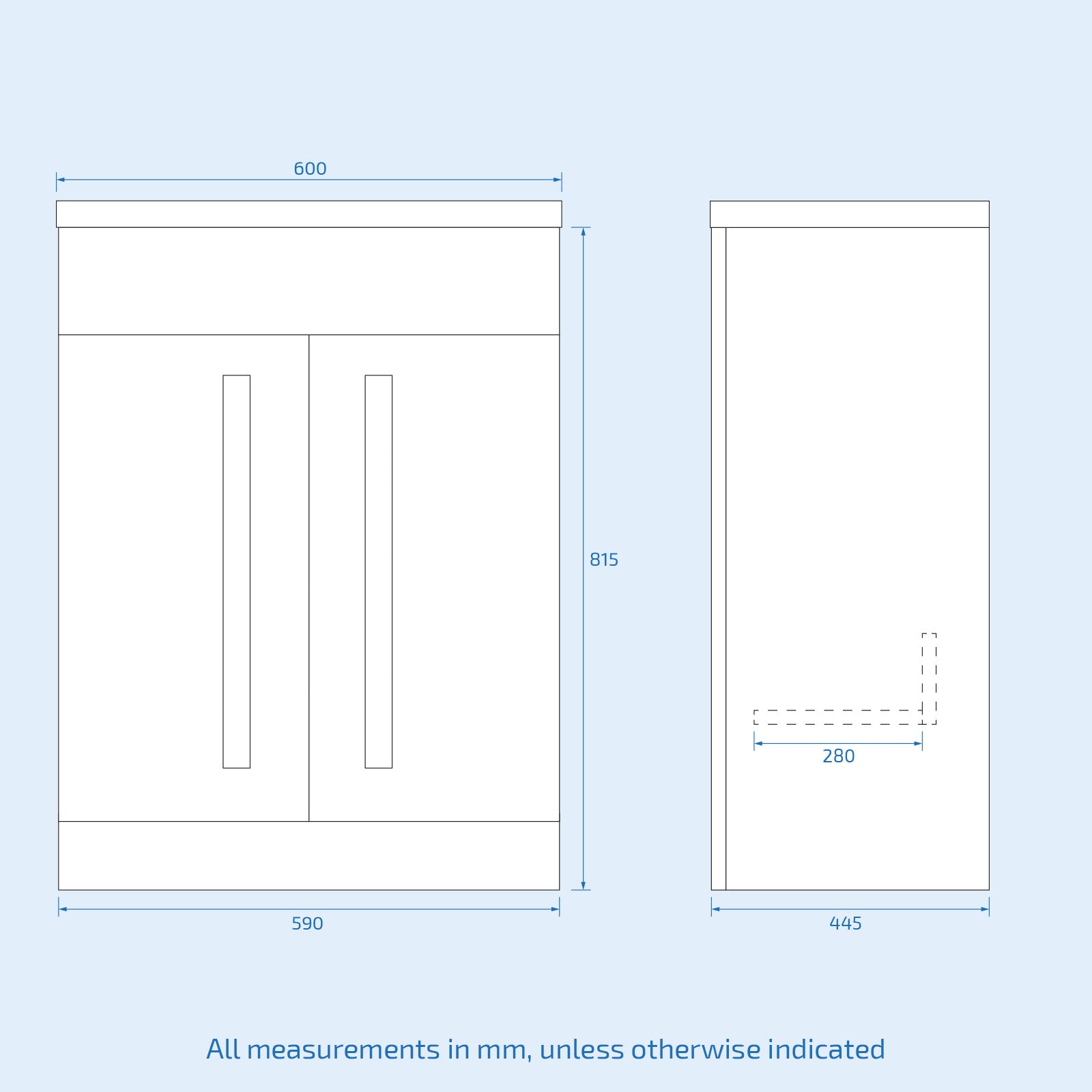Aric Grey 600mm Gloss Bathroom Basin Sink Cabinet & Ceramic Basin Flat Pack
