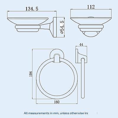 Swan Chrome Modern 6 Piece Chrome Bathroom Accessory Pack