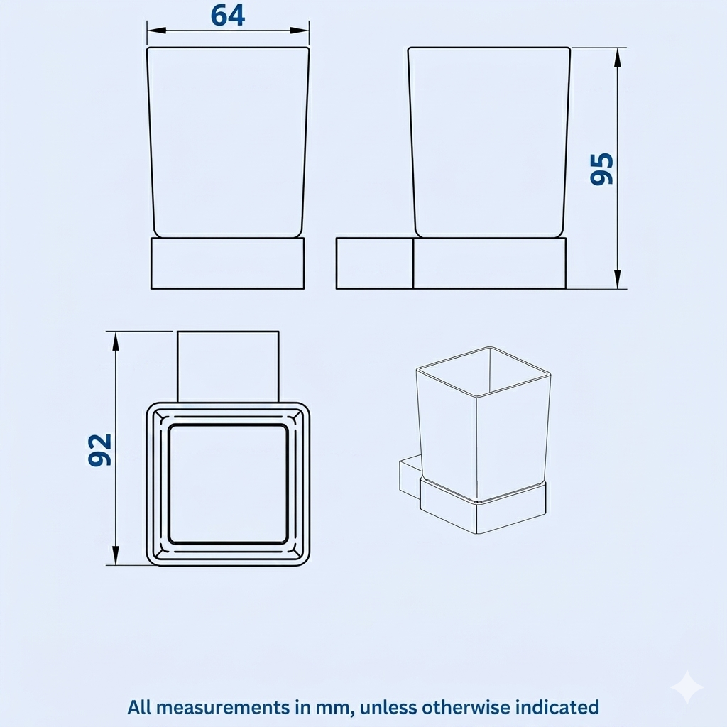 K-Vit Premium Chrome Tumbler Holder - ACC305