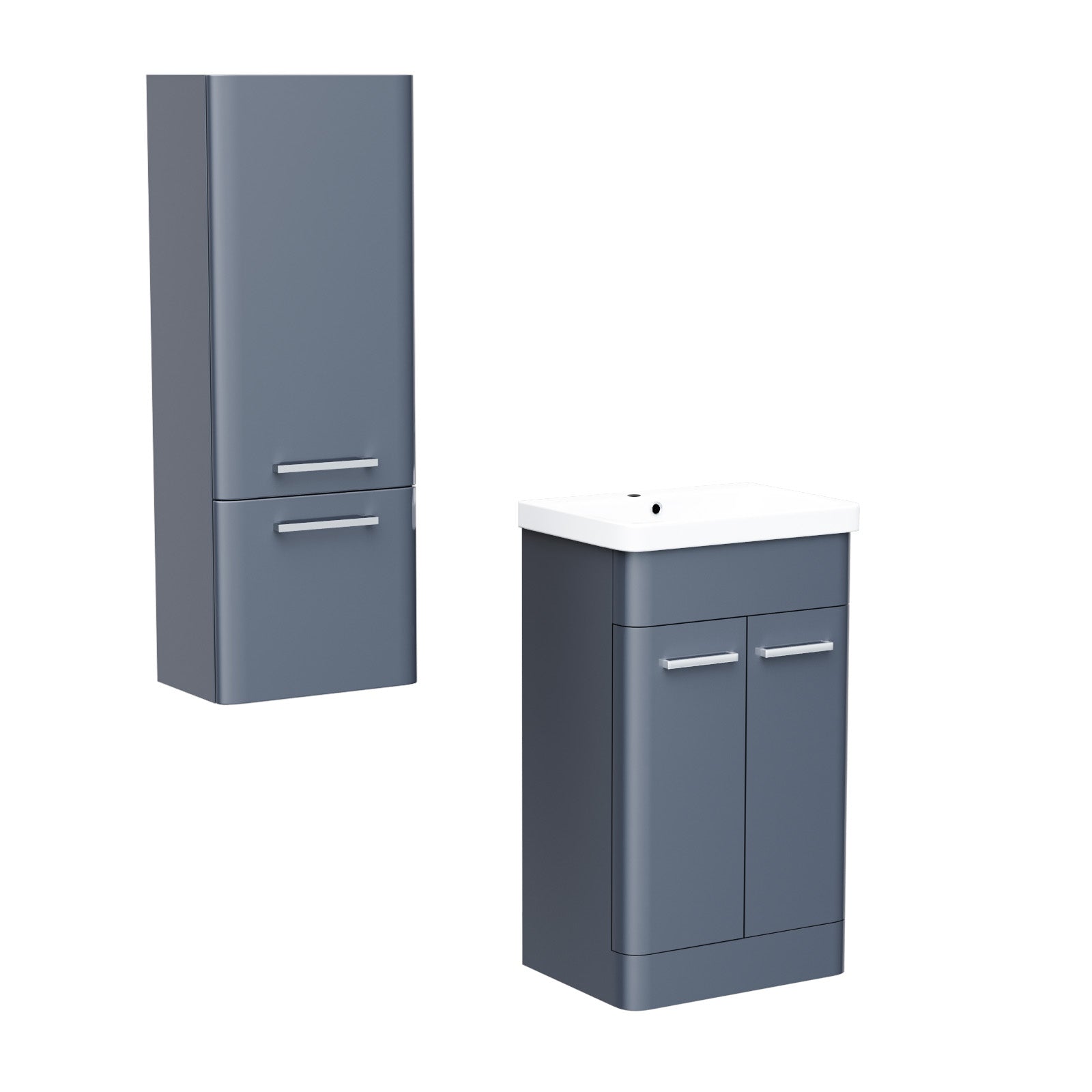 Afern 350mm Dark Grey Wall Hung Tall Storage Cabinet With Adjustable Shelves