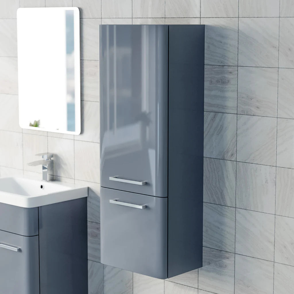Afern 500mm Freestanding Dark Grey Vanity & 350mm Wall Hung Cabinet
