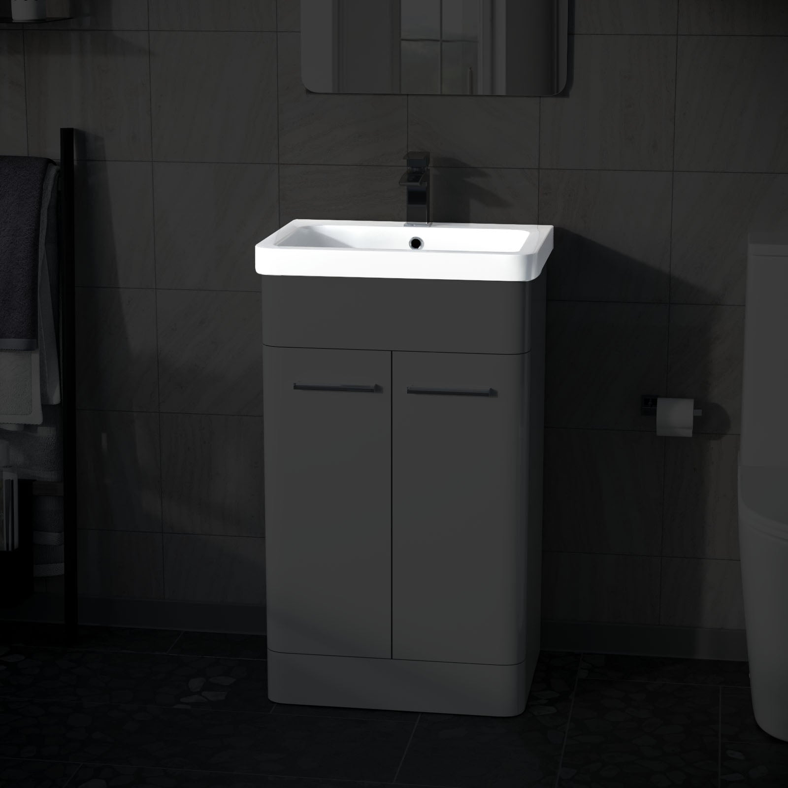 Afern 500mm Replacement White Ceramic Mid-Edge Basin comes with Single Tap Hole and Overflow