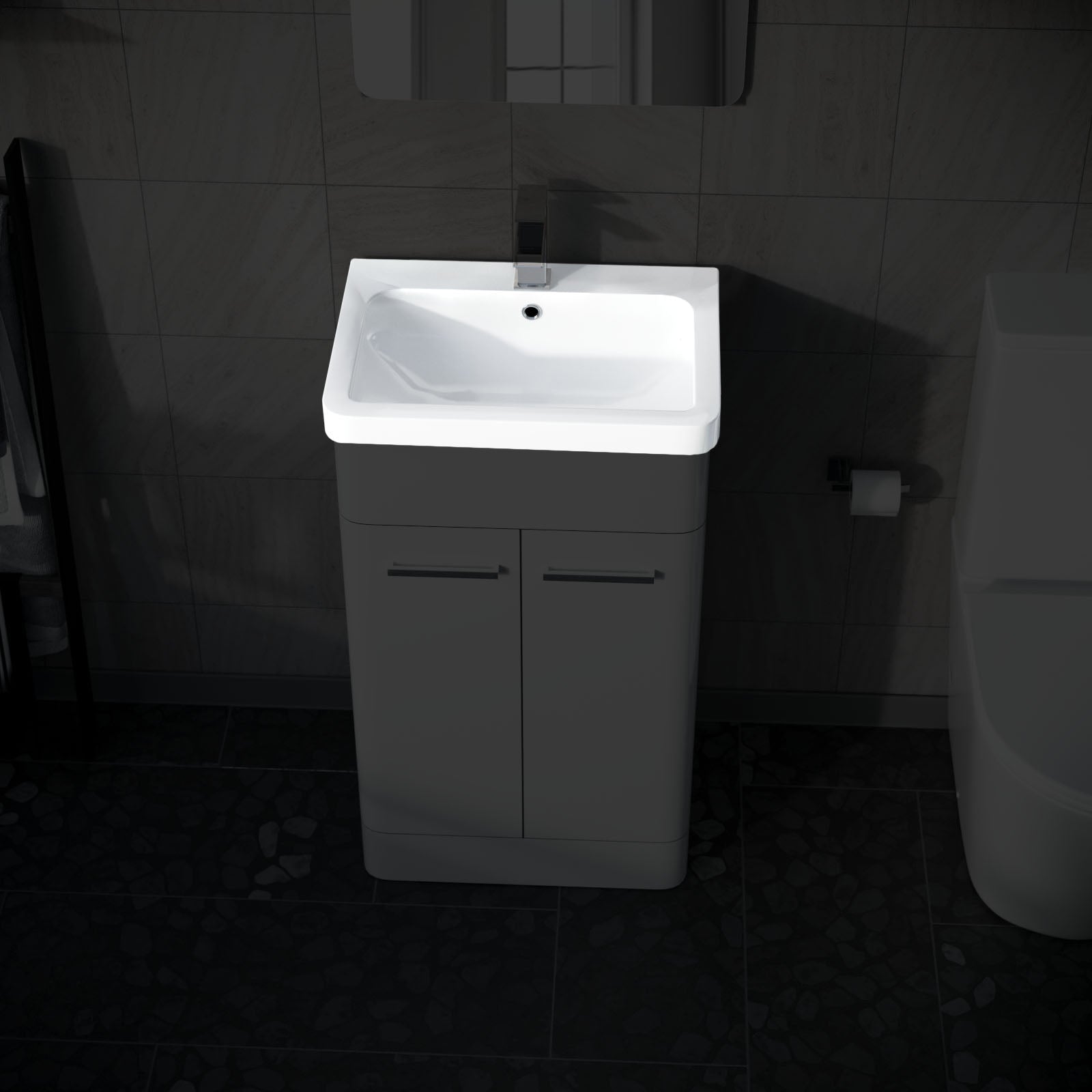 Afern 500mm Replacement White Ceramic Mid-Edge Basin comes with Single Tap Hole and Overflow