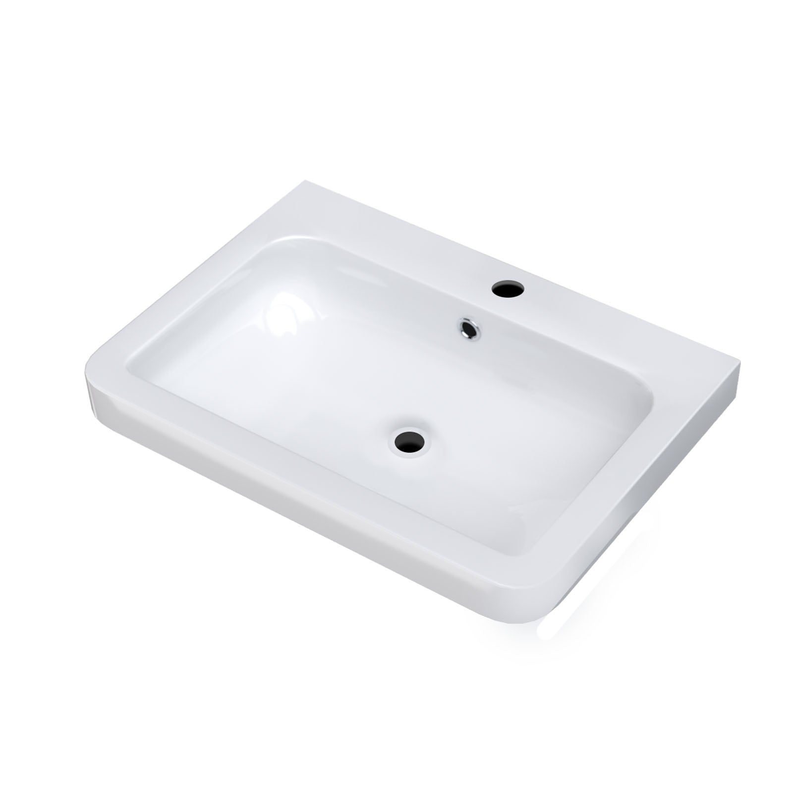 Afern 500mm Replacement White Ceramic Mid-Edge Basin comes with Single Tap Hole and Overflow
