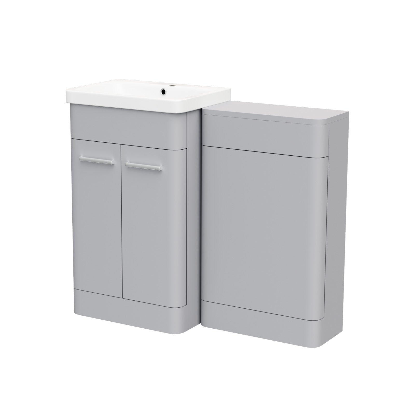 Afern Matte Grey 1000mm Freestanding Cabinet Ceramic Basin WC Unit Flat Pack