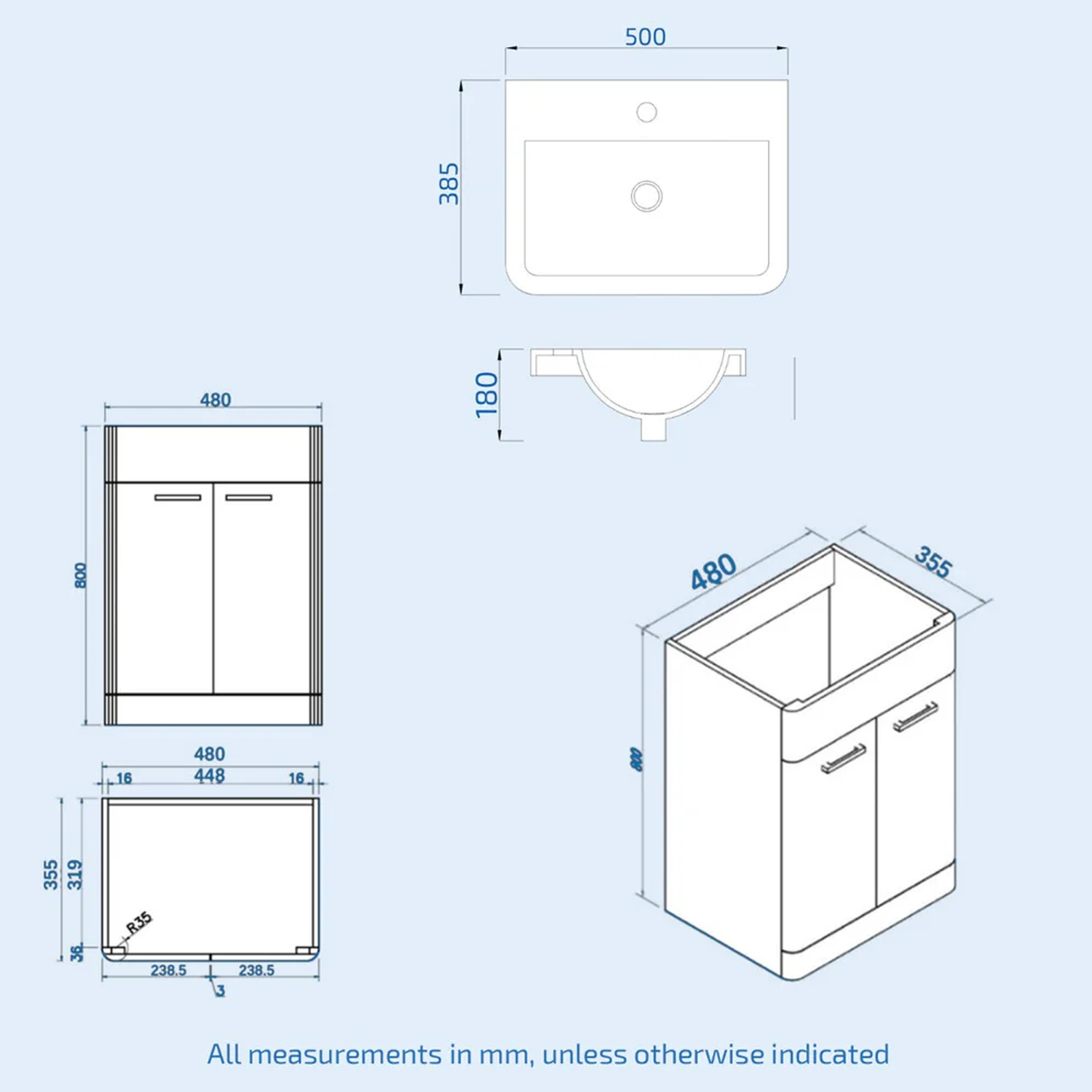 Afern Steel Grey 1000mm Vanity Cabinet and WC Unit with Back To Wall WC Toilet