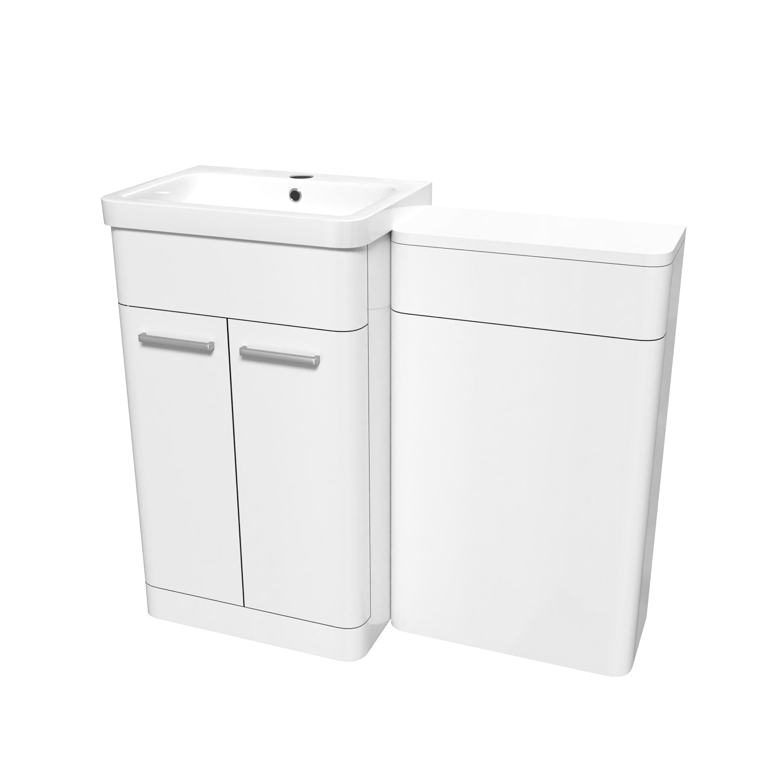 Afern White 1000mm Freestanding Cabinet And Ceramic Basin With WC Unit
