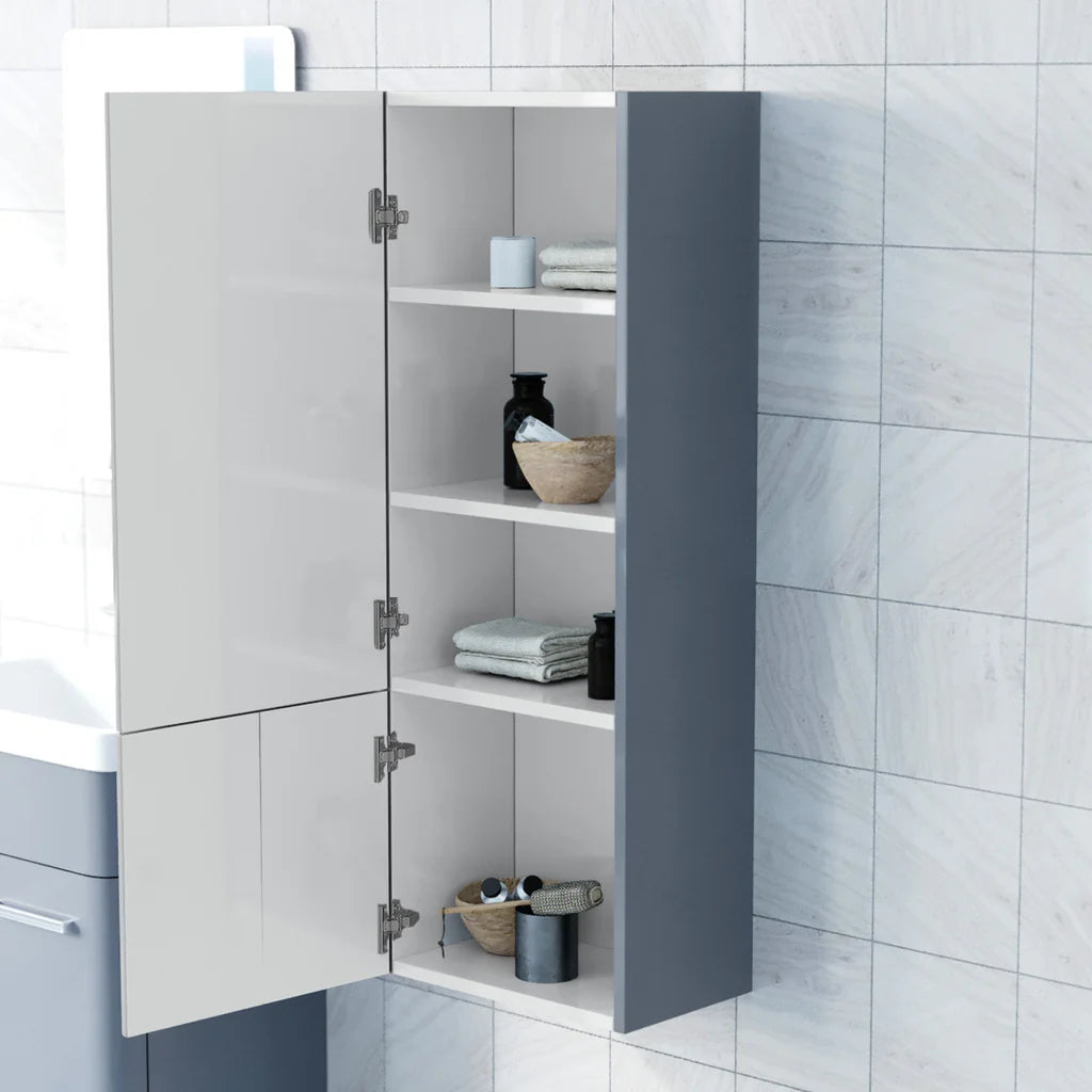 Afern 600mm Freestanding Dark Grey Vanity & 350mm Wall Hung Cabinet