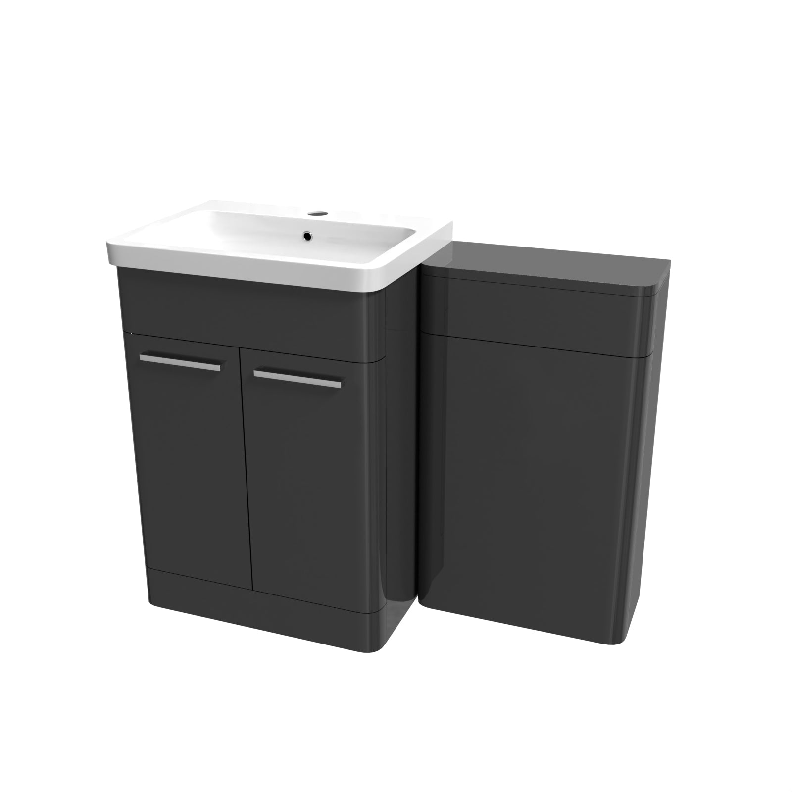 Afern Anthracite 1100mm Freestanding Cabinet Ceramic Basin & WC Unit